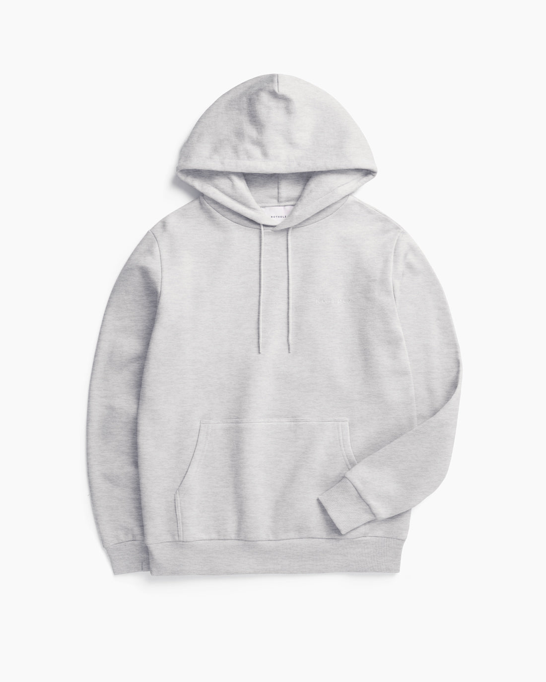 Light gray hoodie logo made of 100% organic cotton from Rotholz