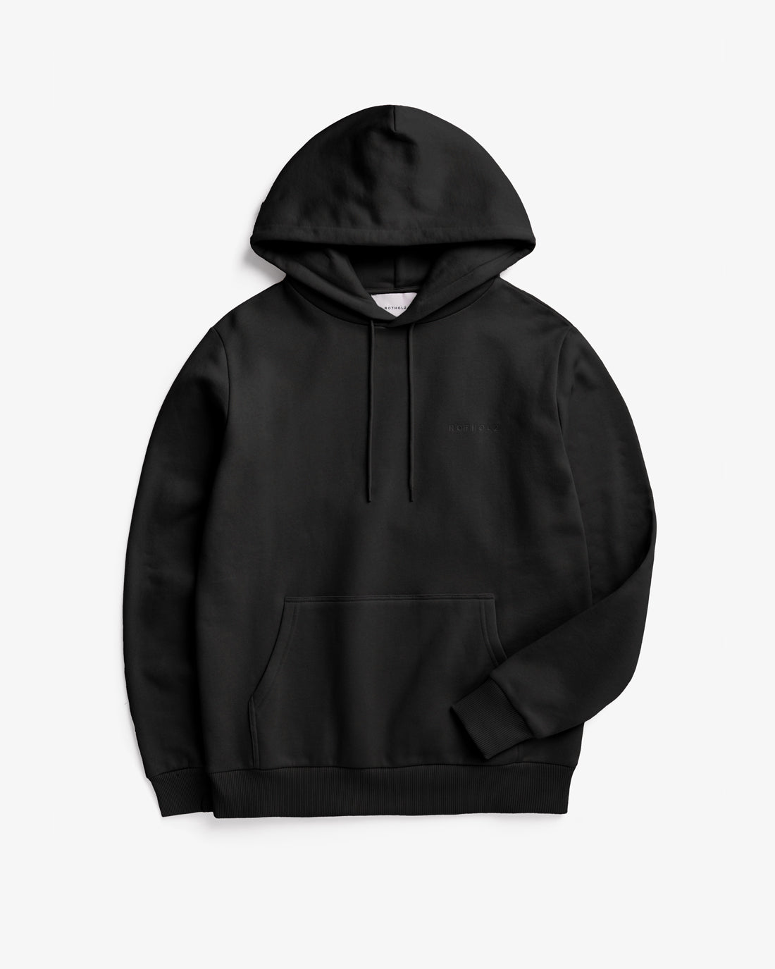 Black hoodie logo made from 100% organic cotton from Rotholz