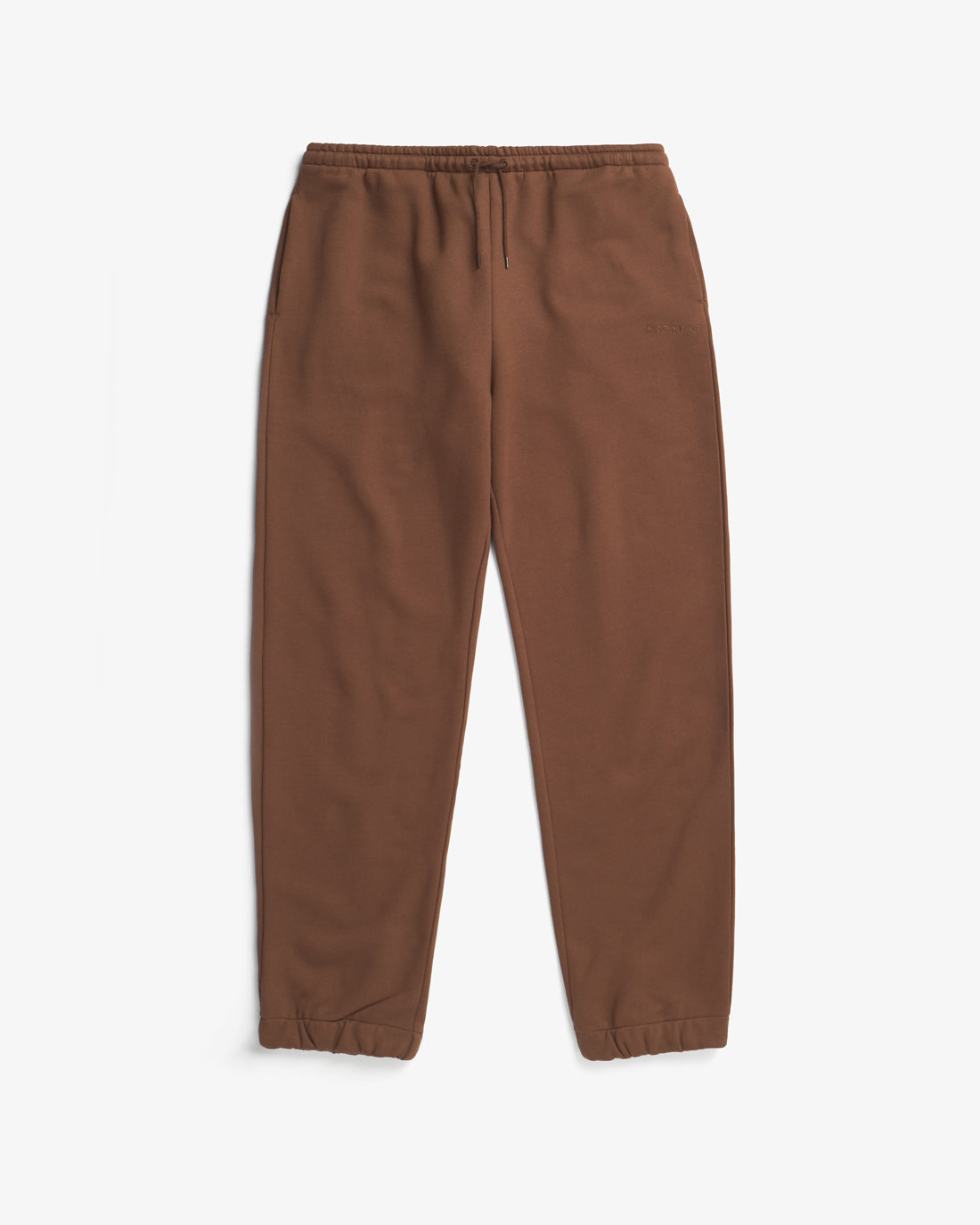 Dark brown jogging pants Logo made from organic cotton by Rotholz