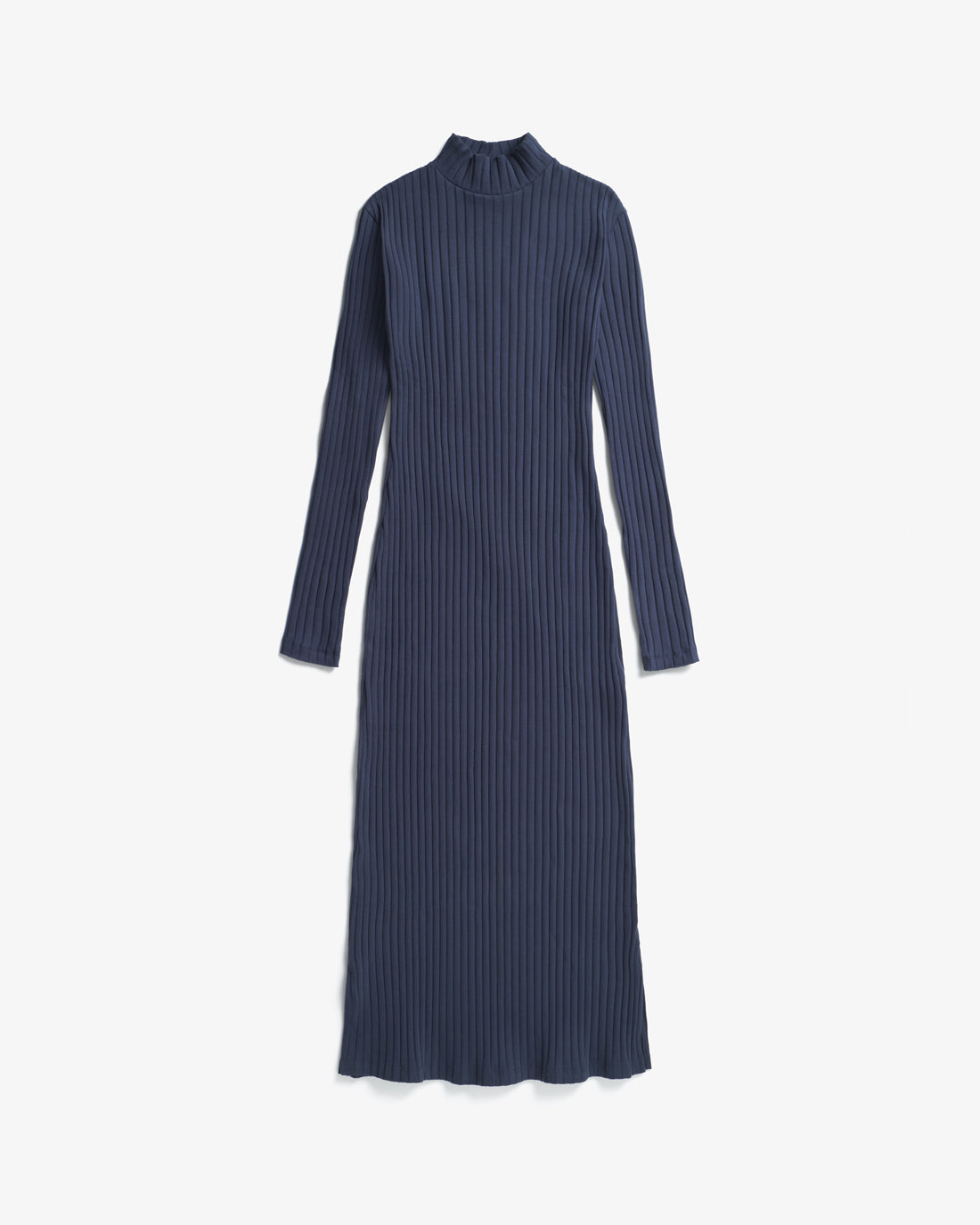 Dark blue, ribbed dress made of organic cotton from Rotholz