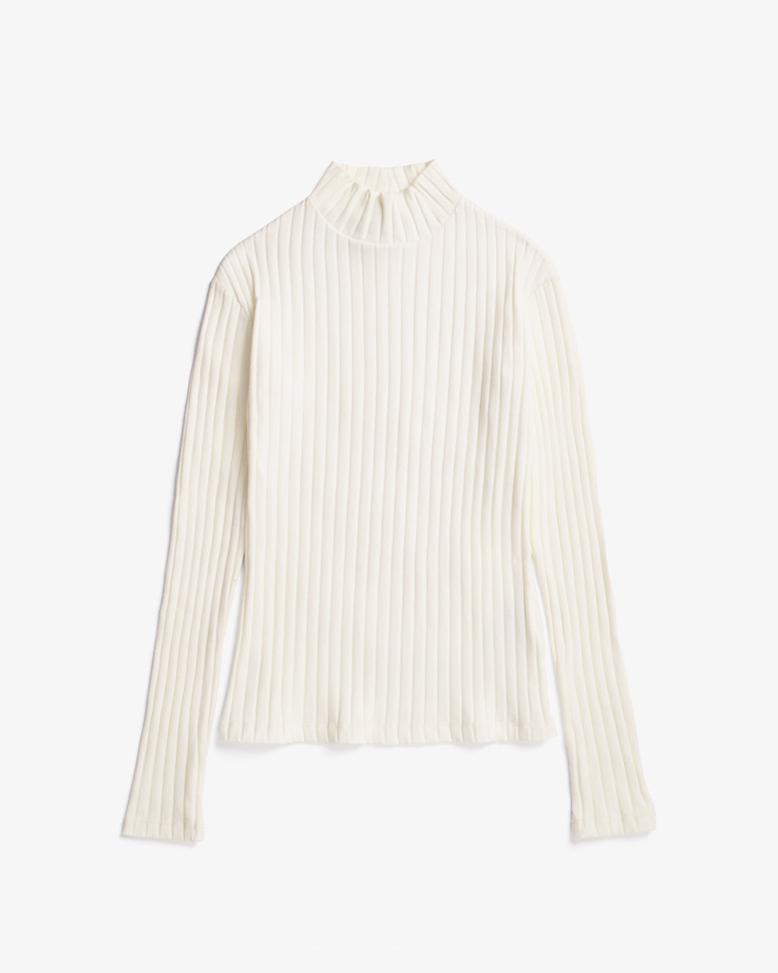 White, ribbed long-sleeved shirt made of organic cotton from Rotholz