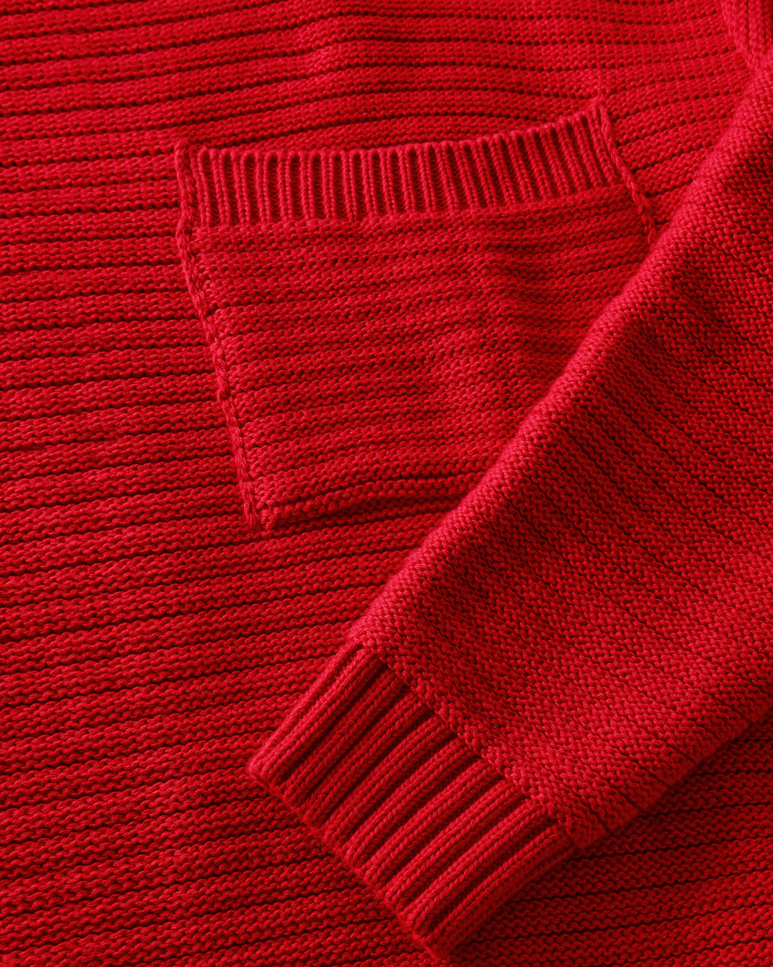 Roter Gerippter Strickpullover aus Bio Baumwolle von Rotholz