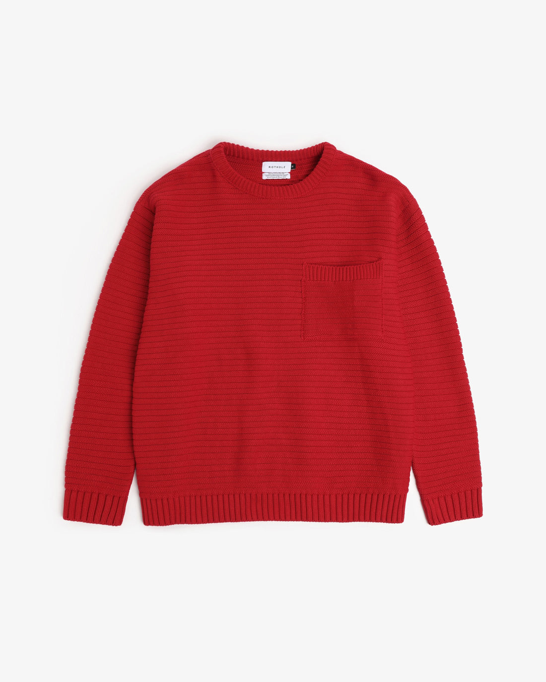 Roter Gerippter Strickpullover aus Bio Baumwolle von Rotholz