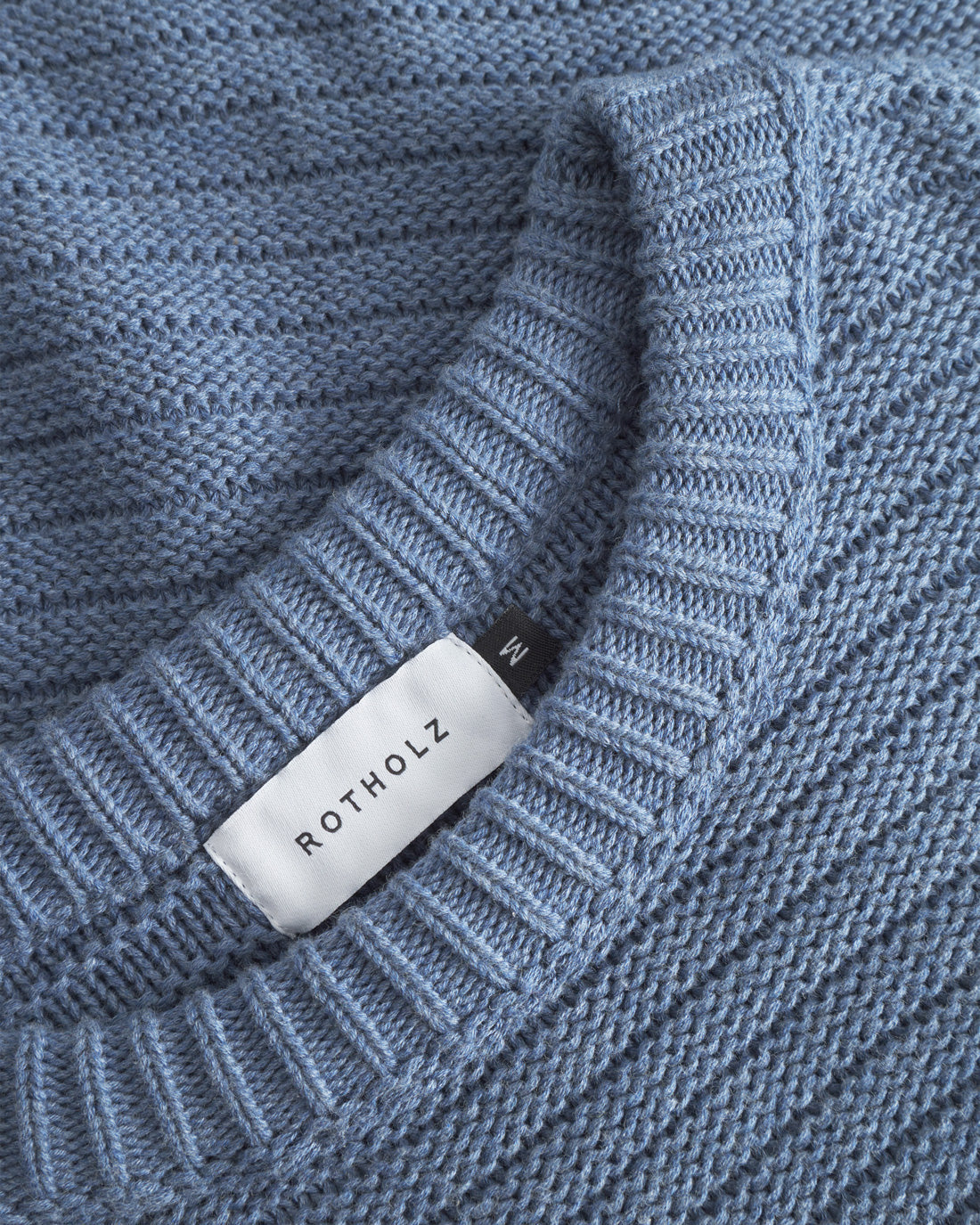 Pull bleu en tricot 100 % coton biologique de Rotholz
