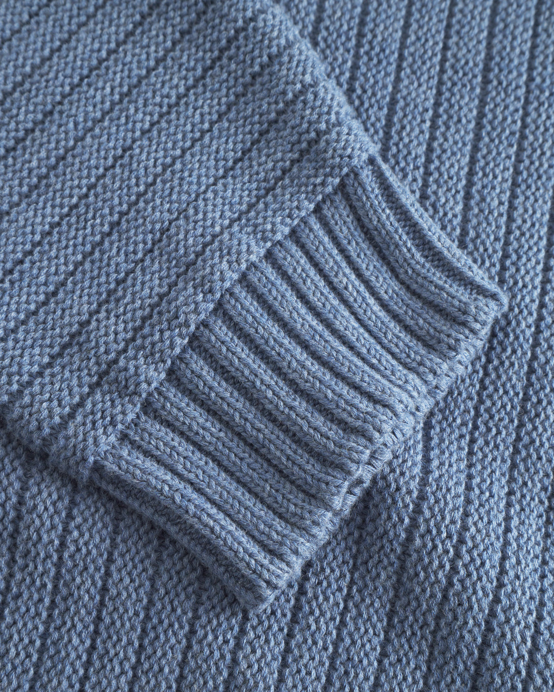 Pull bleu en tricot 100 % coton biologique de Rotholz