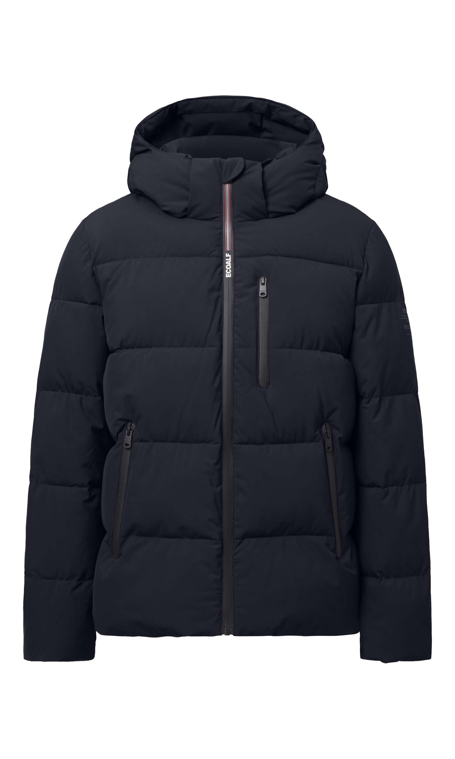 Kurze Daunenjacke aus recyletem Polyester (PET Flaschen) von ECOALF in Deep navy