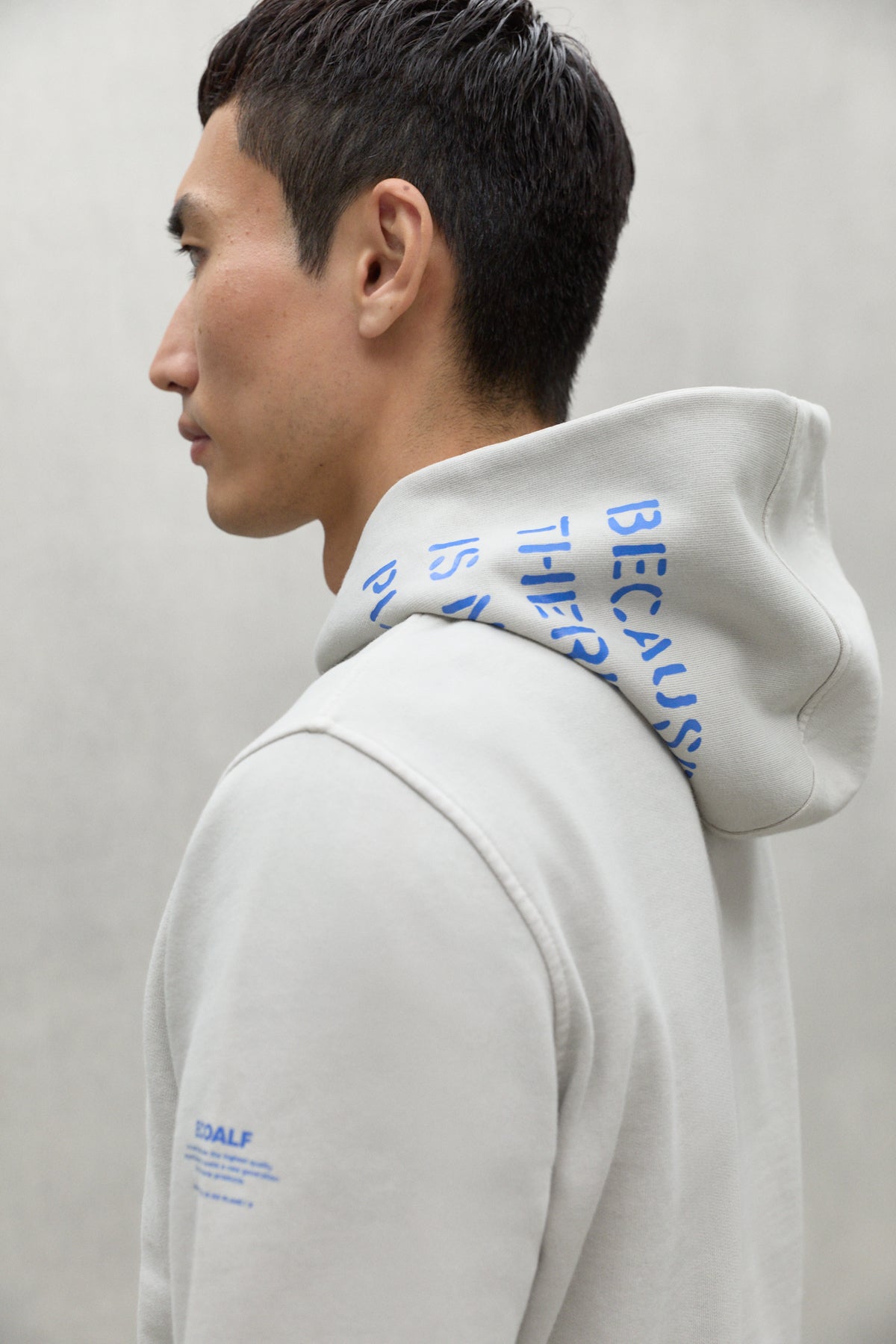 Hoodie mit Print aus 100% recyleter und Bio-Baumwolle von ECOALF in eisgrau