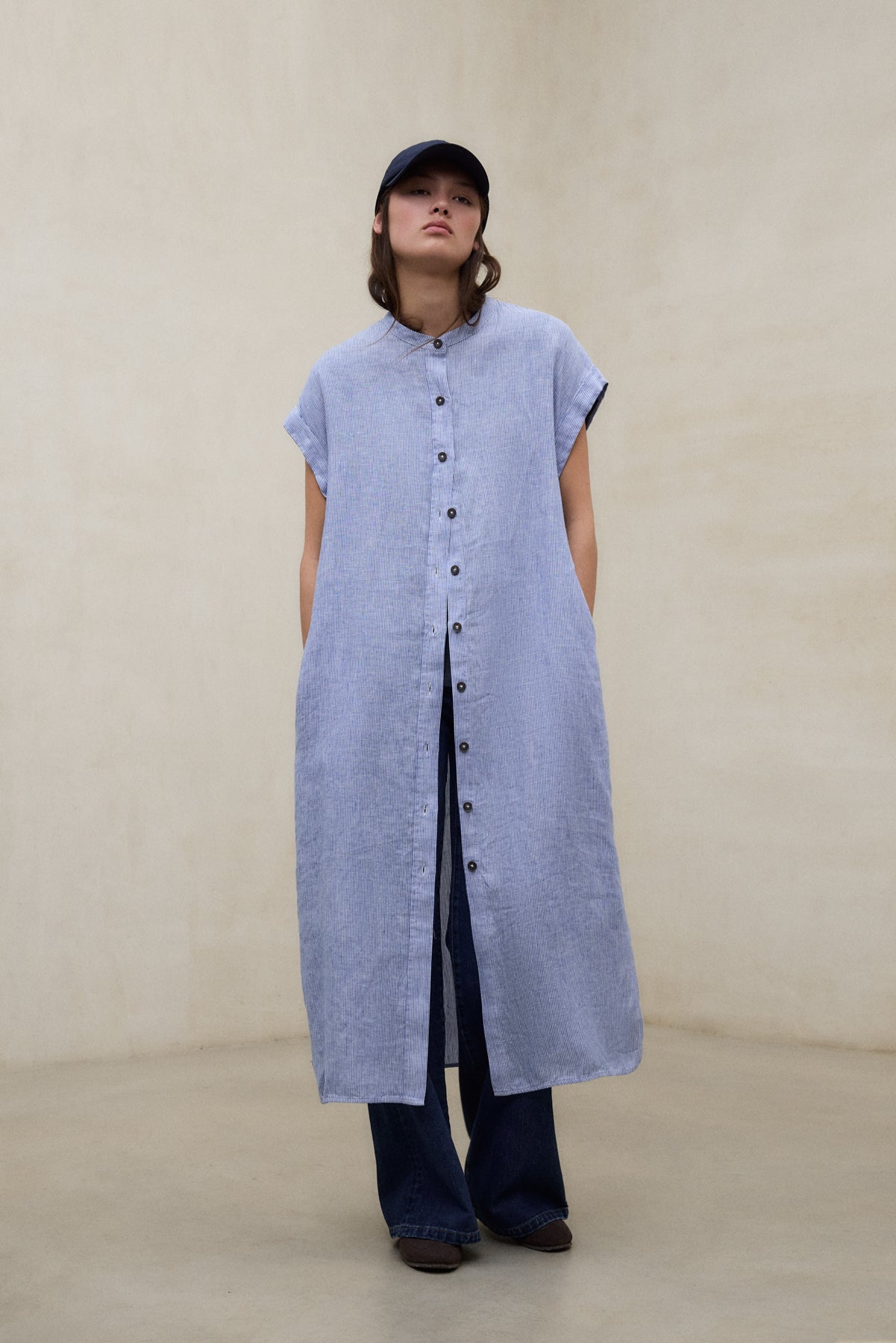 Gestreiftes Kleid AMATISTA aus Leinen von ECOALF