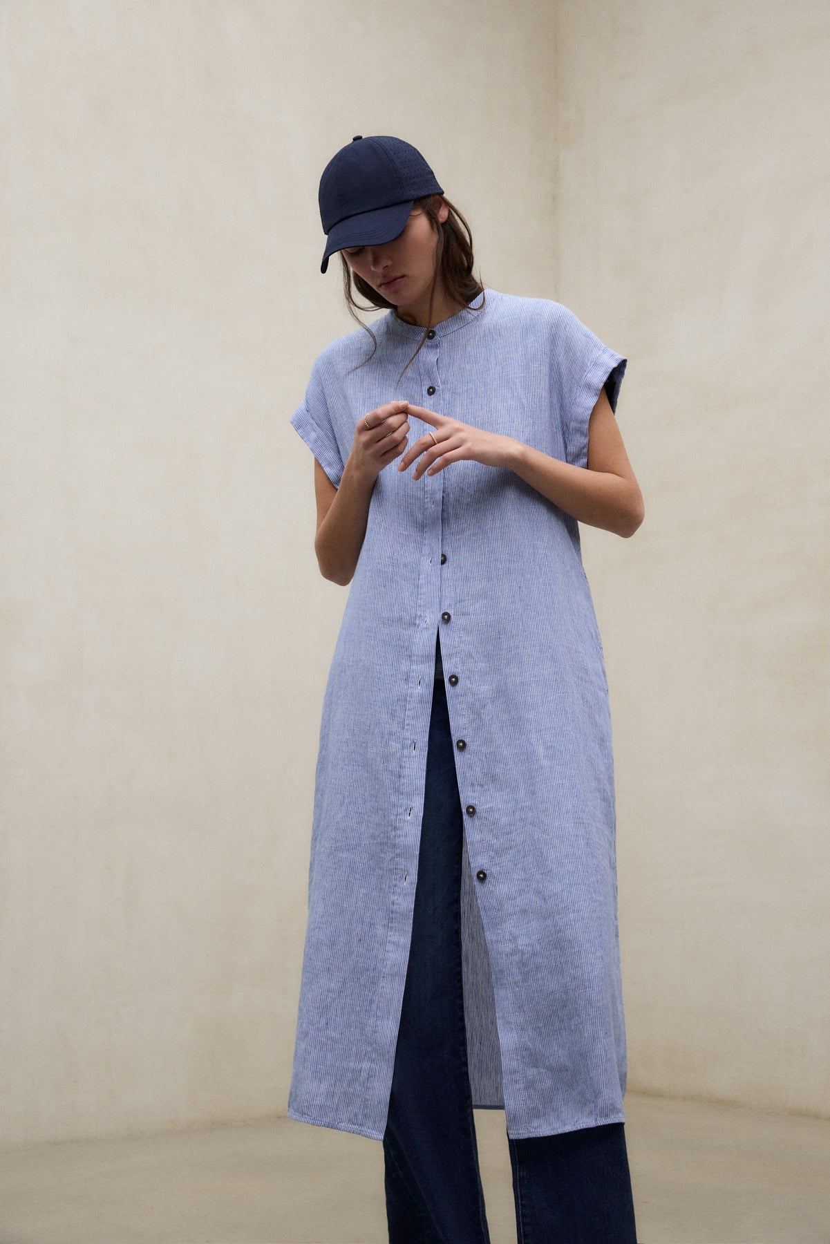 Gestreiftes Kleid AMATISTA aus Leinen von ECOALF