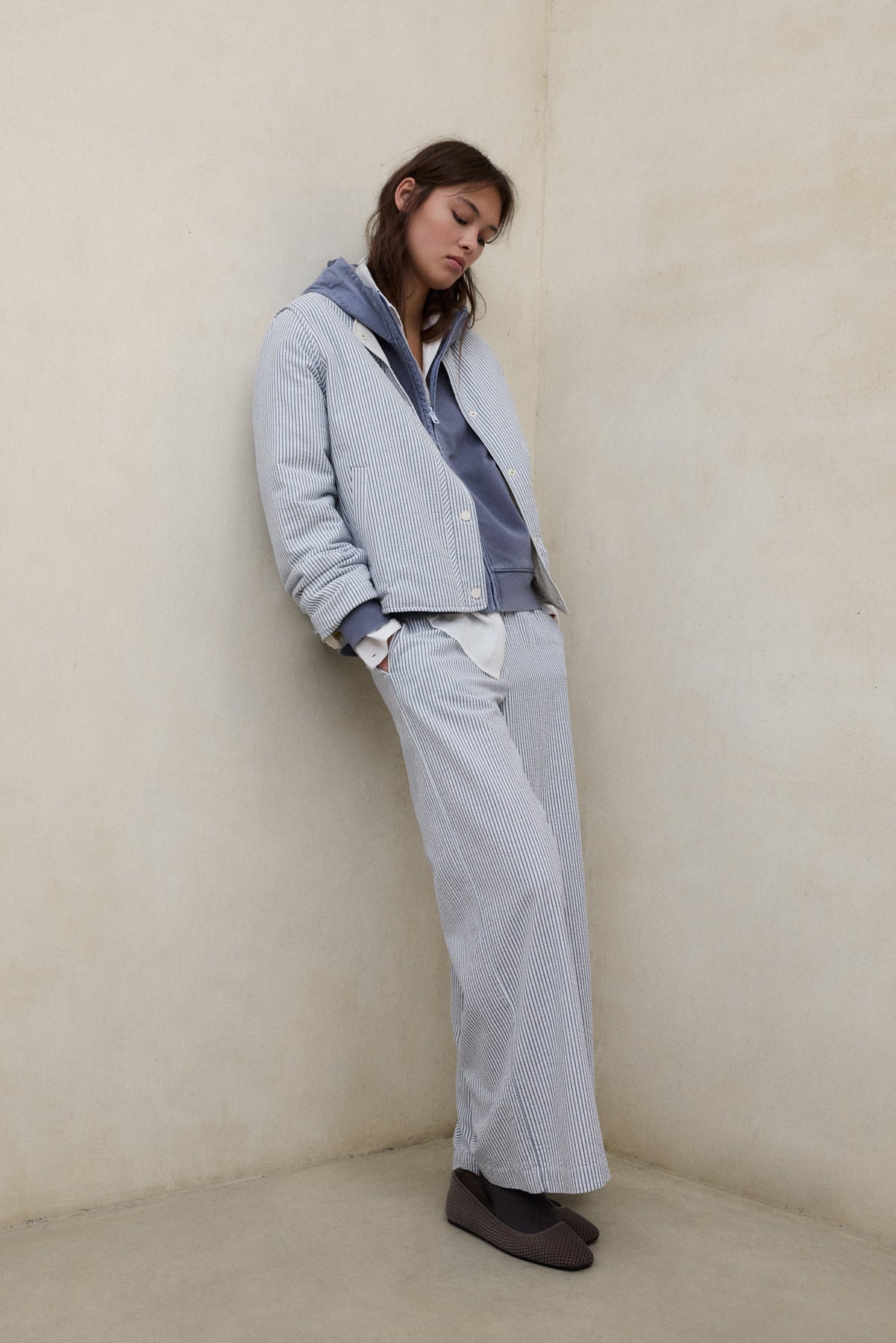 Short jacket with hood made of recycled polyester (PET bottles) by ECOALF in olive