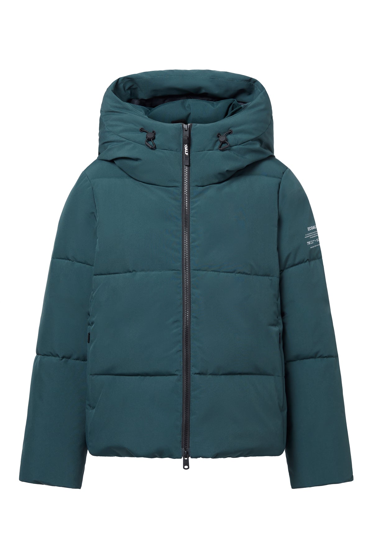 Kurze Daunenjacke aus recyletem Polyester (PET Flaschen) von ECOALF in Blau