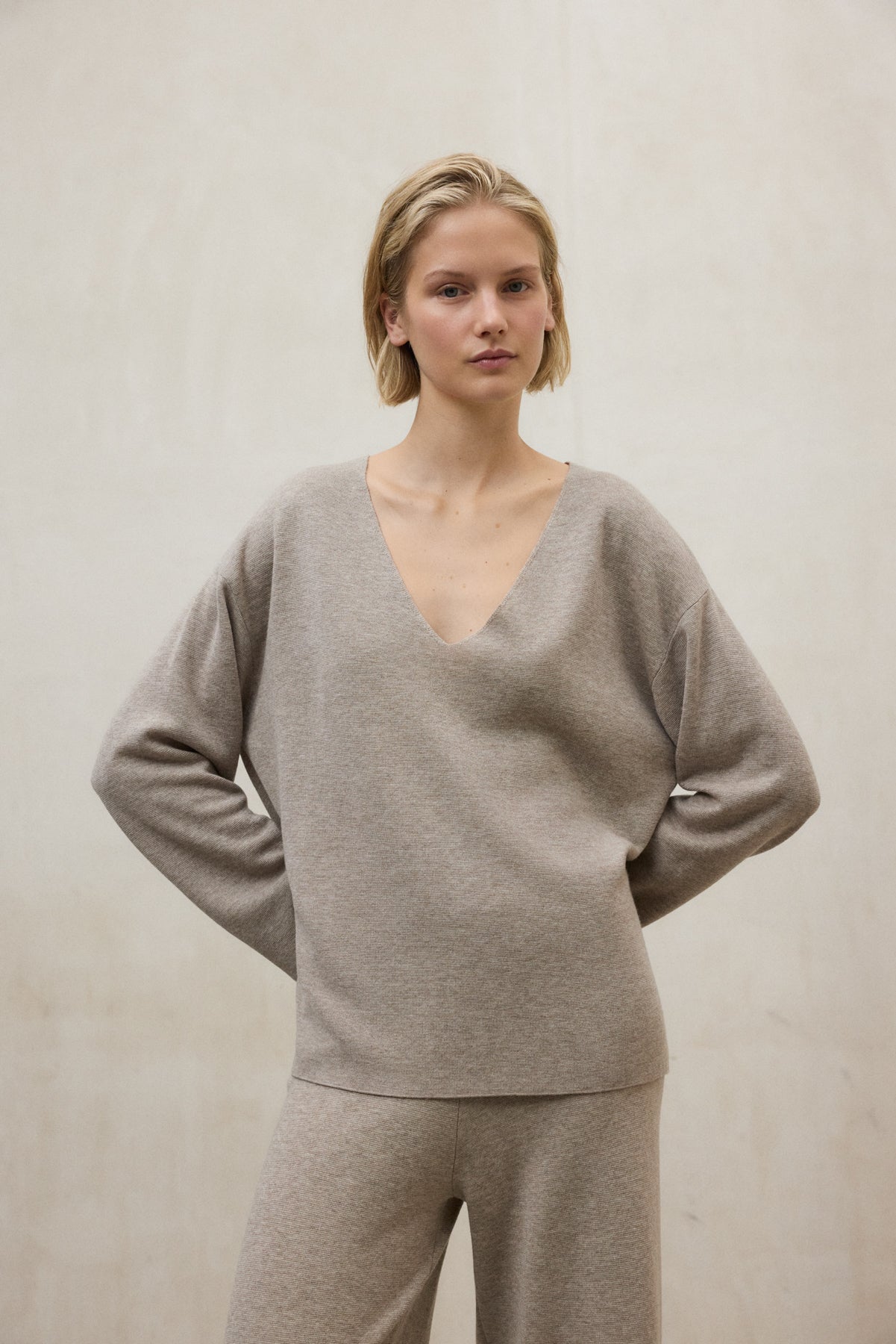 Strickpullover aus Bio Baumwolle und Tencel™ von ECOALF in beige
