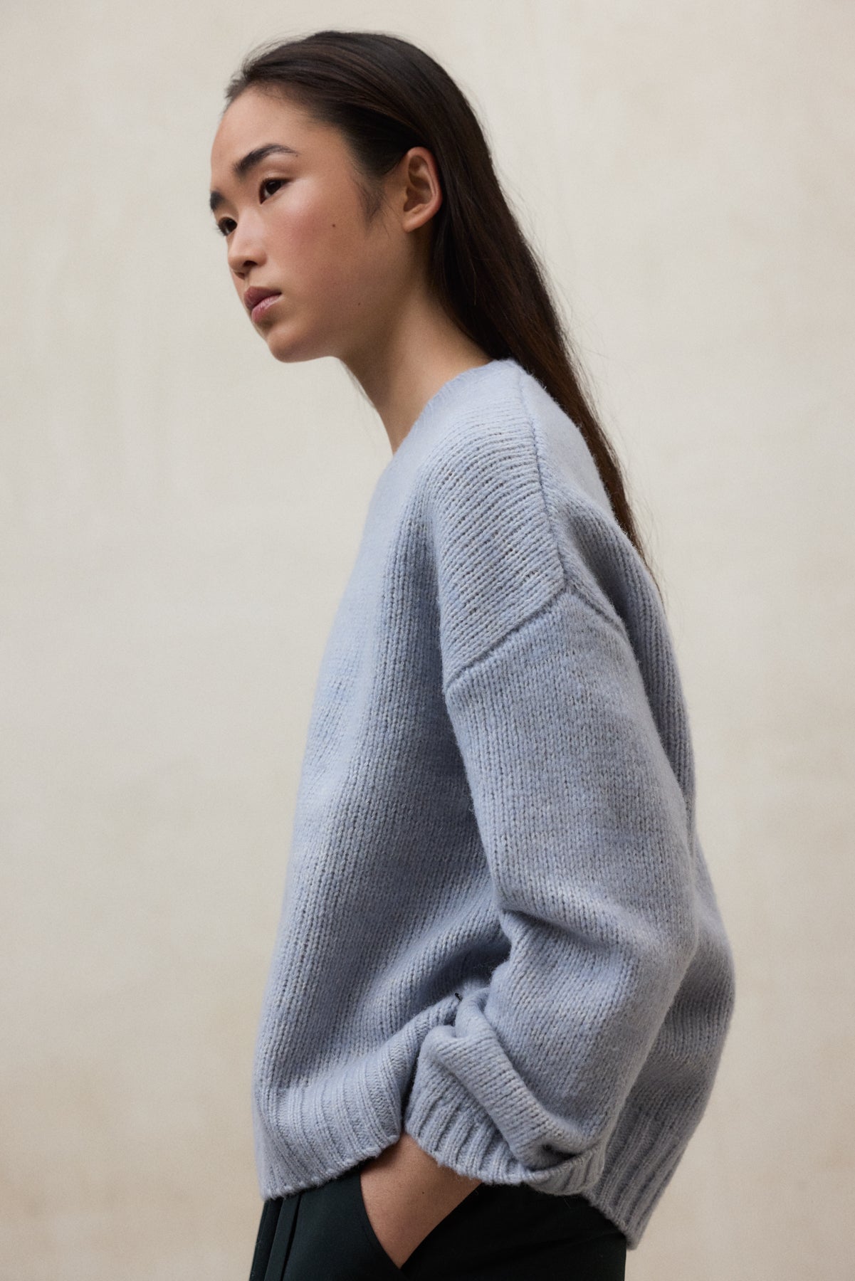 Strickpullover aus Bio Baumwolle und recycleter Wolle von ECOALF in hellblau