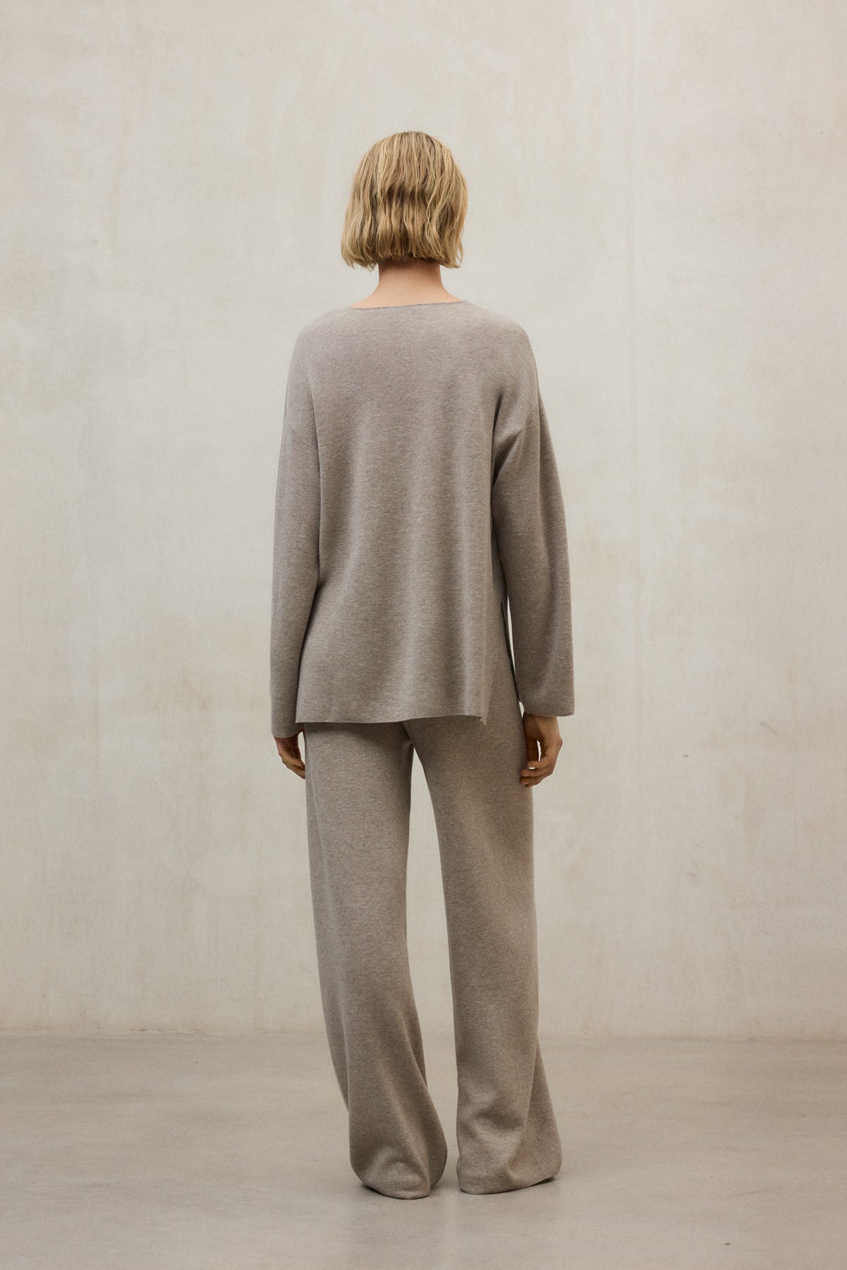 Strick Hose aus recycleter Wolle und Tencel™ von ECOALF in beige