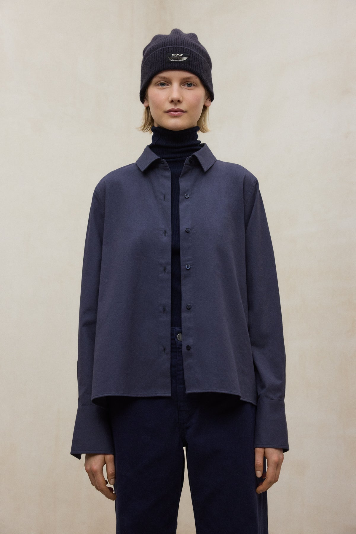 Bluse aus Bio- und recycleter Baumwolle von ECOALF in dunkelblau