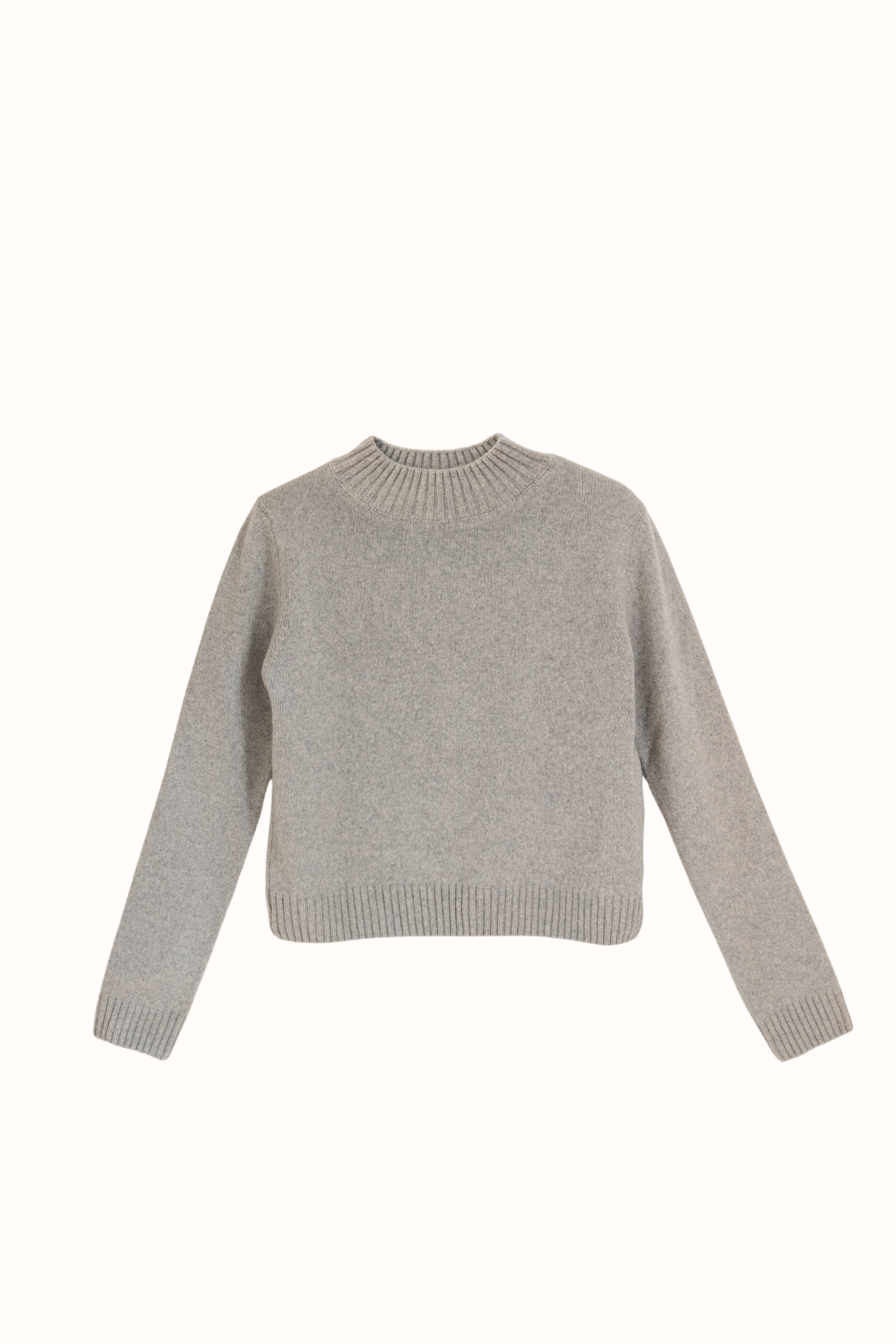 MOCK NECK SWEATER - LIGHT GREY aus recycled Cashmere von Pura Clothing