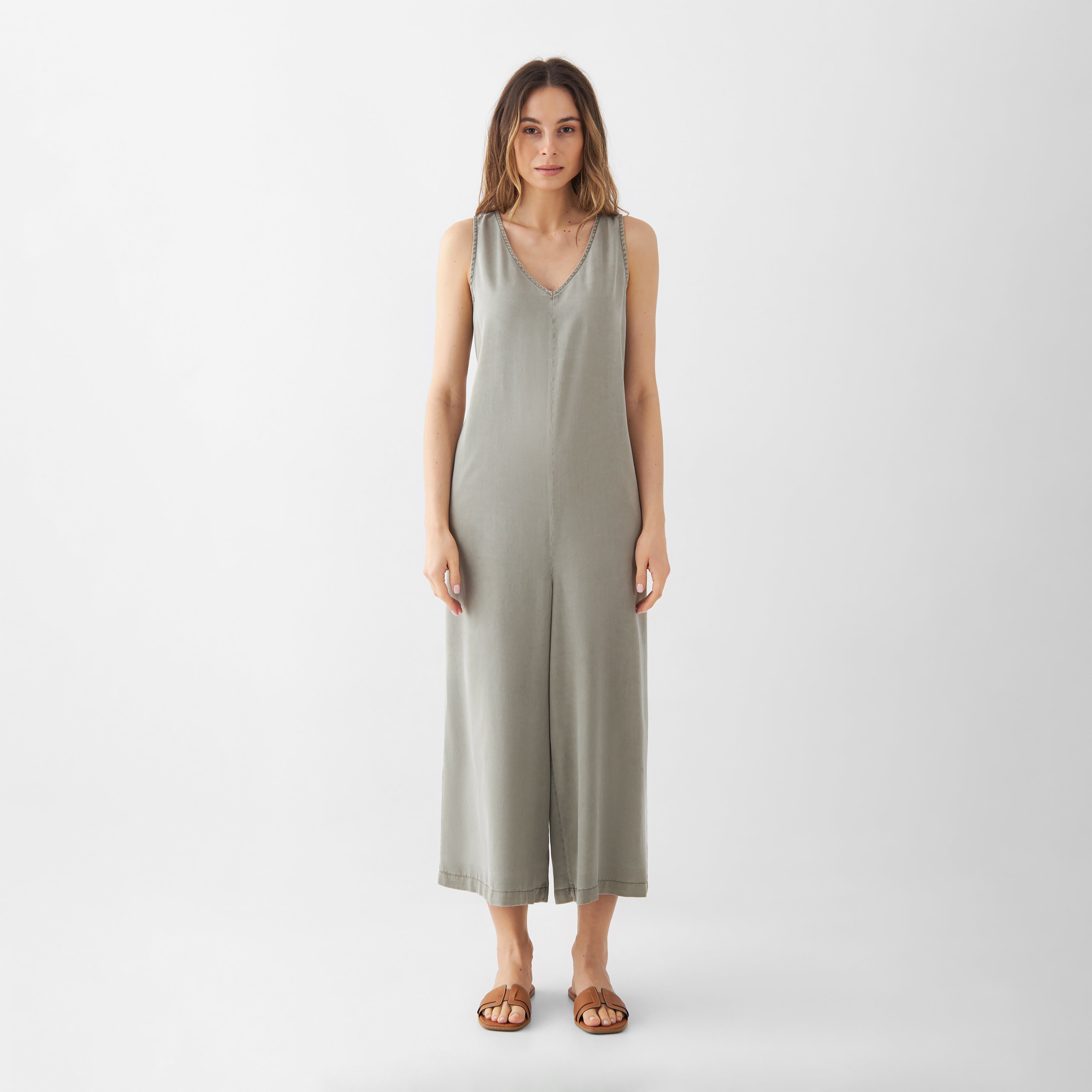 Beiger Jumpsuit MOONLIGHT aus 100% Tencel von Dawn Denim