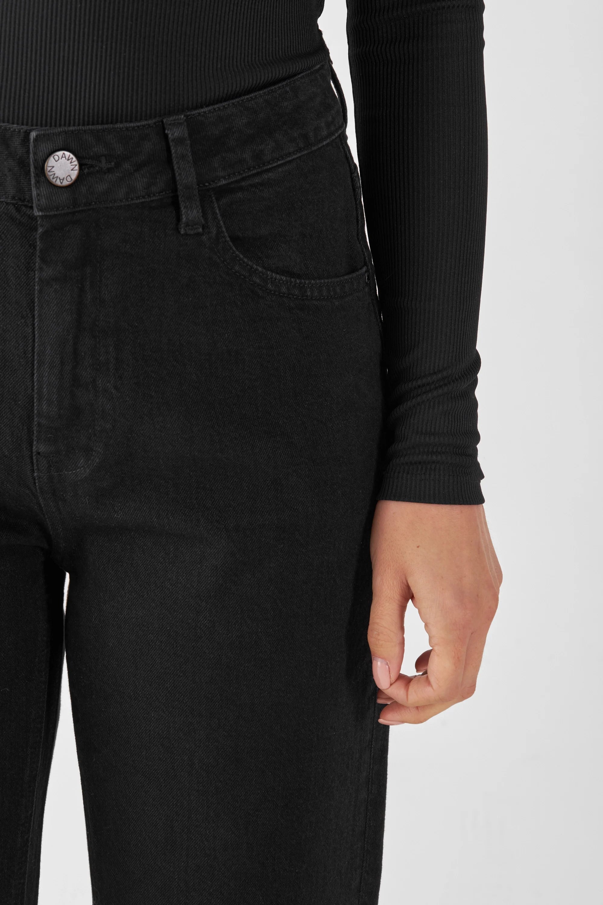Black MORNING Regular Straight jeans made from organic cotton by Dawn Denim