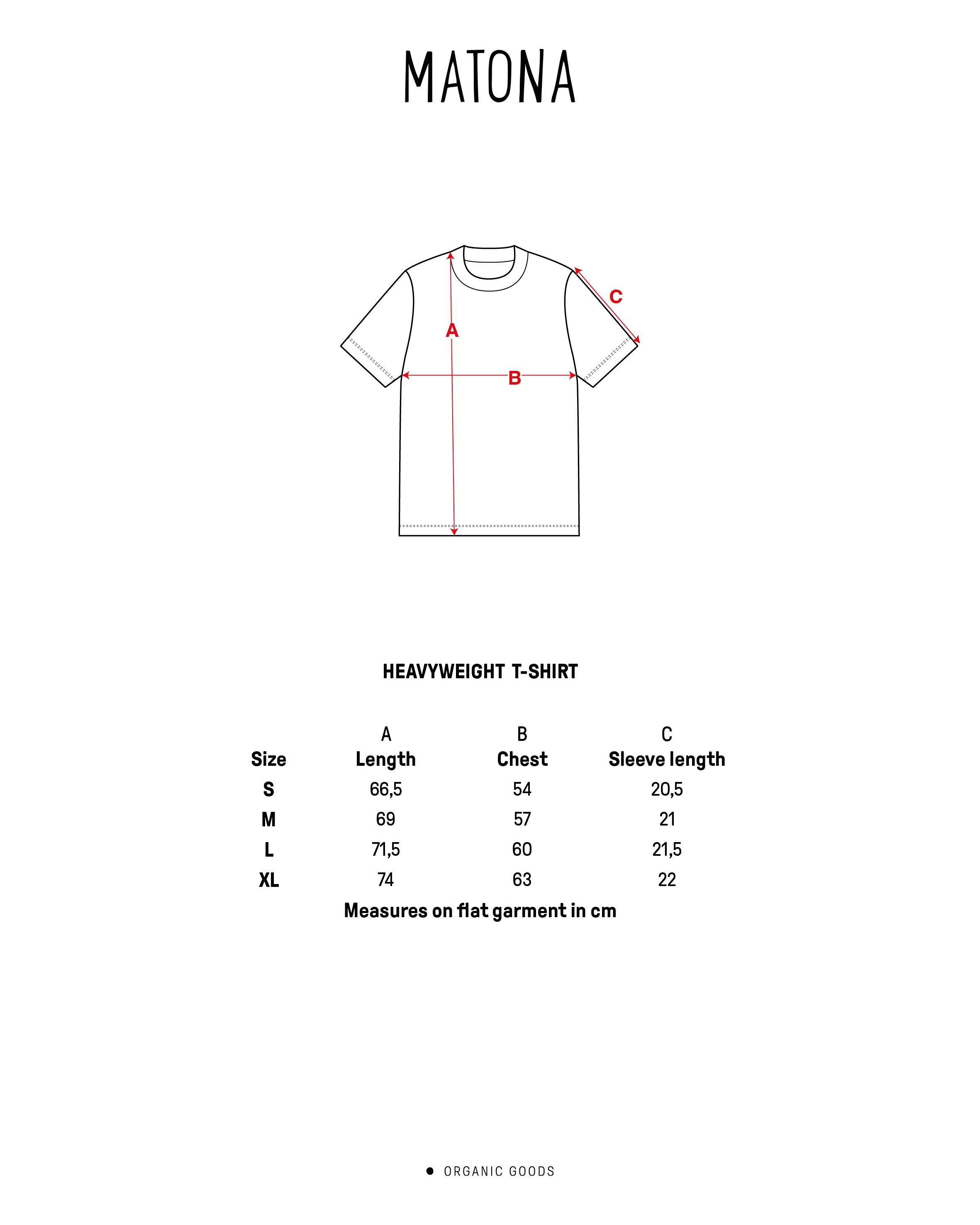 Schwarzes T-Shirt Heavyweight aus 100% Bio-Baumwolle von Matona