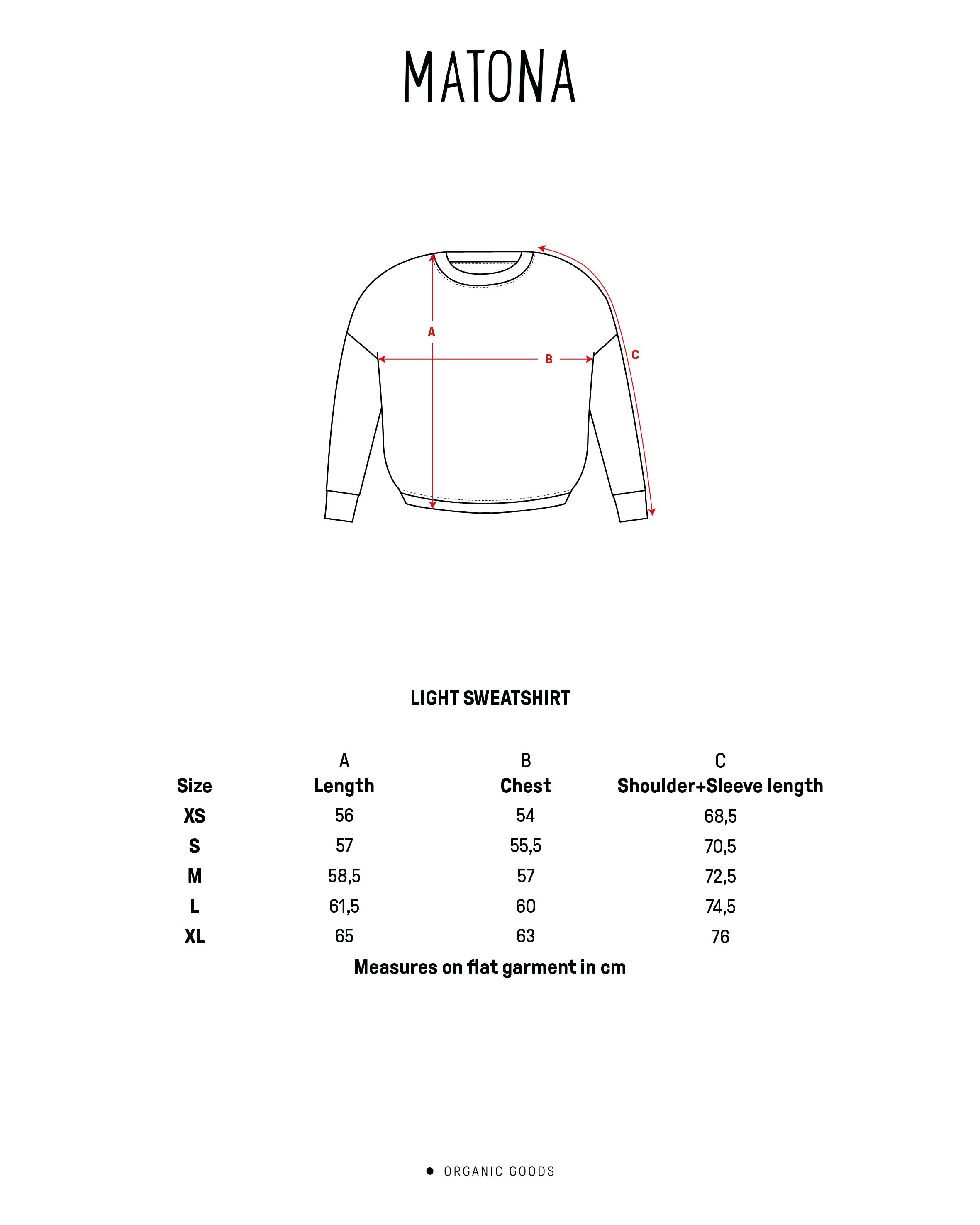 Blaues Sweatshirt aus 100% Bio-Baumwolle von Matona
