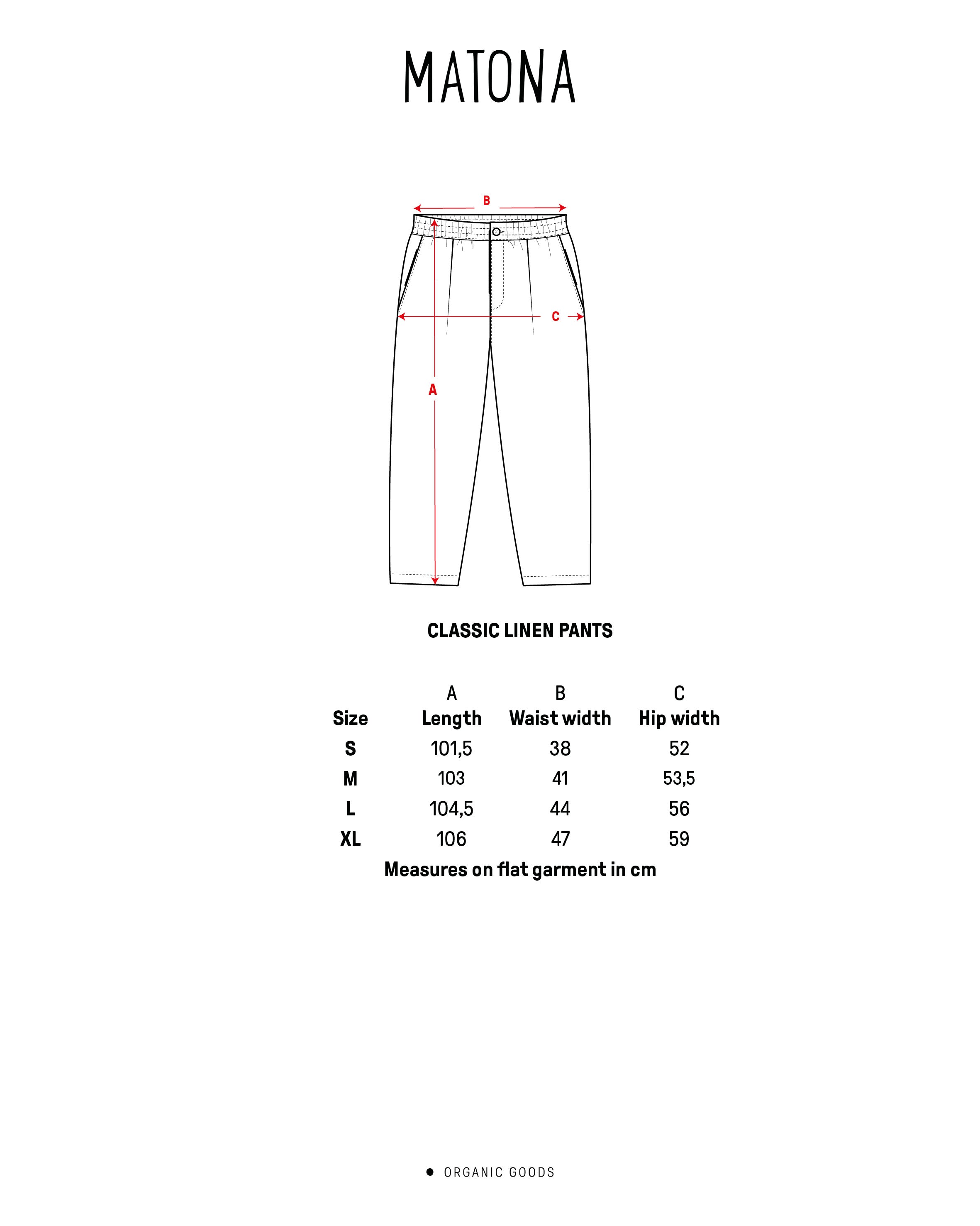 Black linen trousers made from 100% linen by Matona