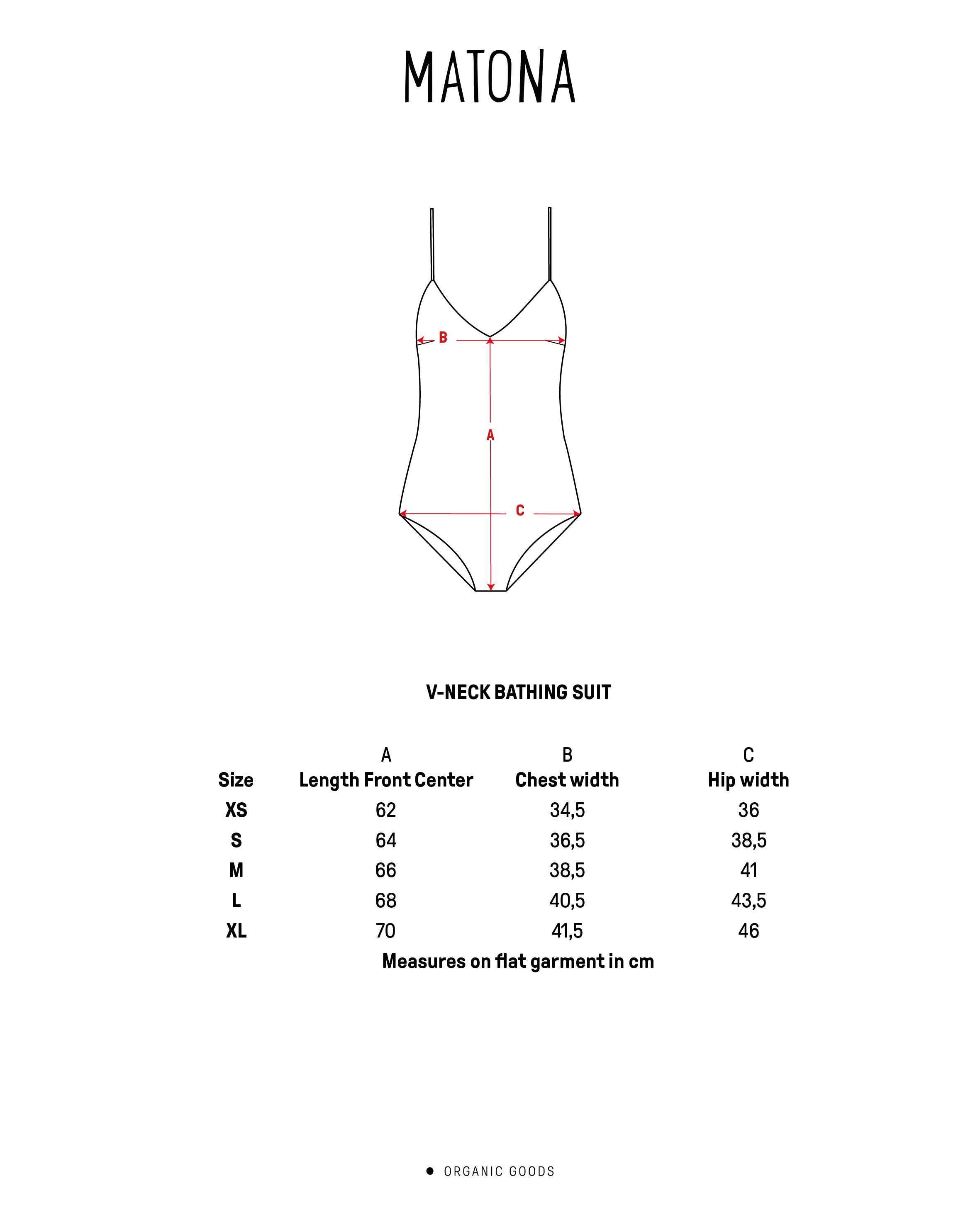 Maillot de bain vert foncé à col en V, confectionné en Econyl durable par Matona.