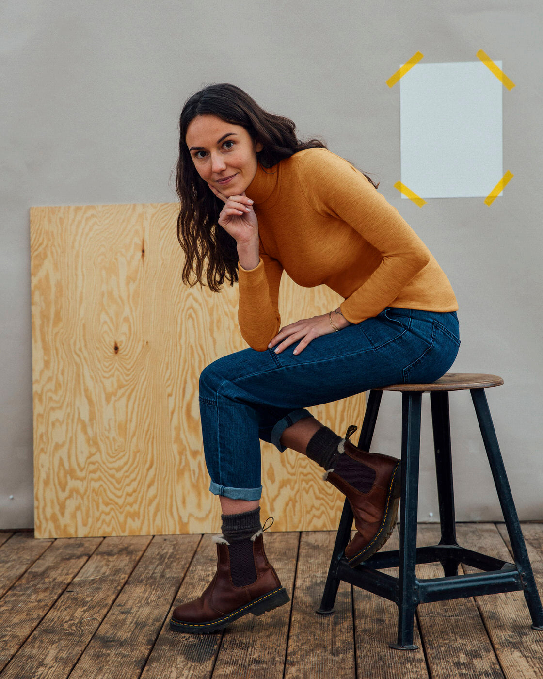 Pantalon droit beige sauge sauvage en coton biologique de Matona