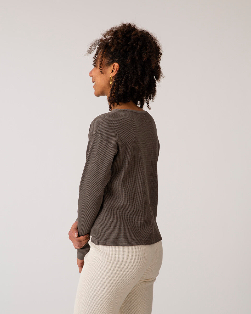 Graues Langarmshirt graphite aus Baumwolle von Matona