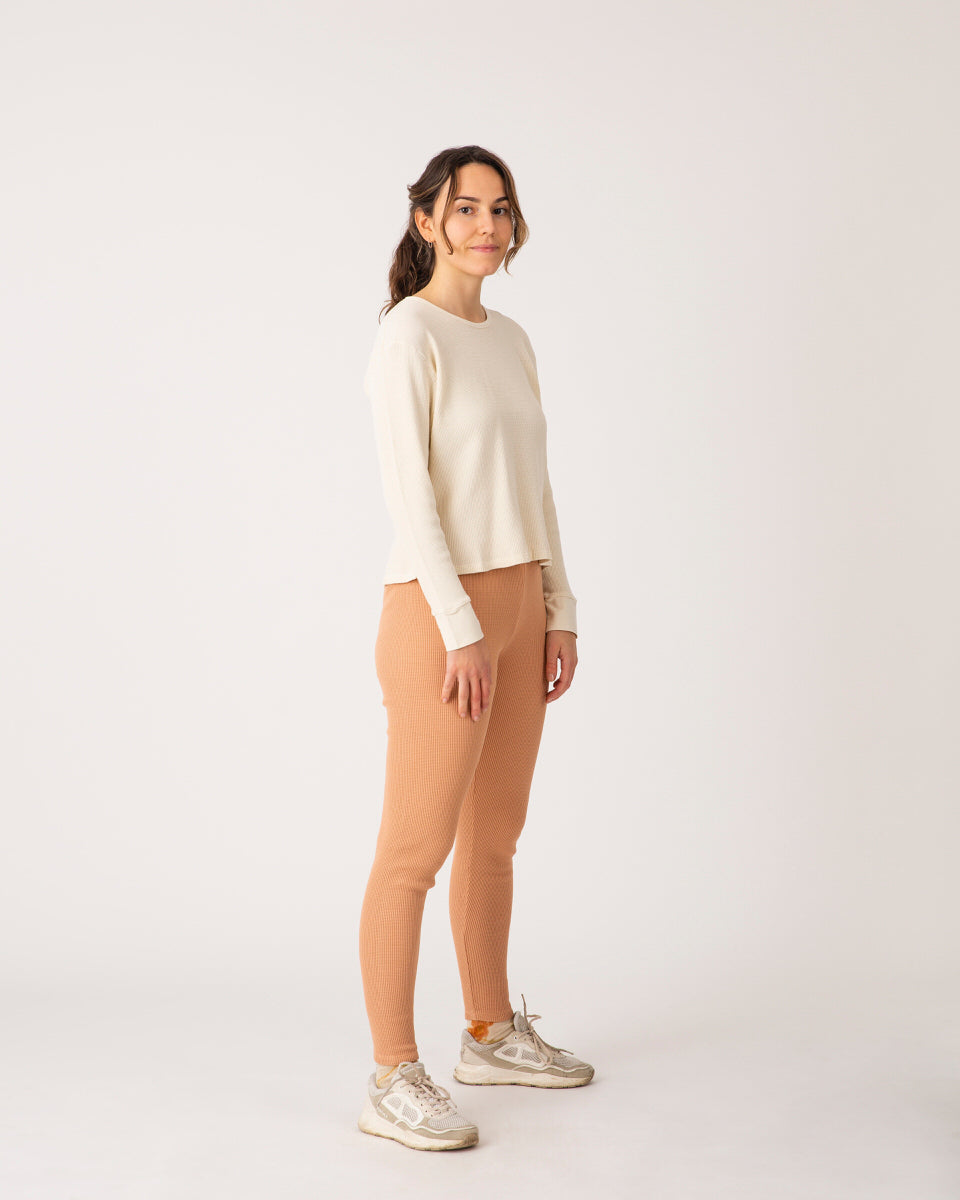 Legging terracotta orange-marron en coton biologique par Matona