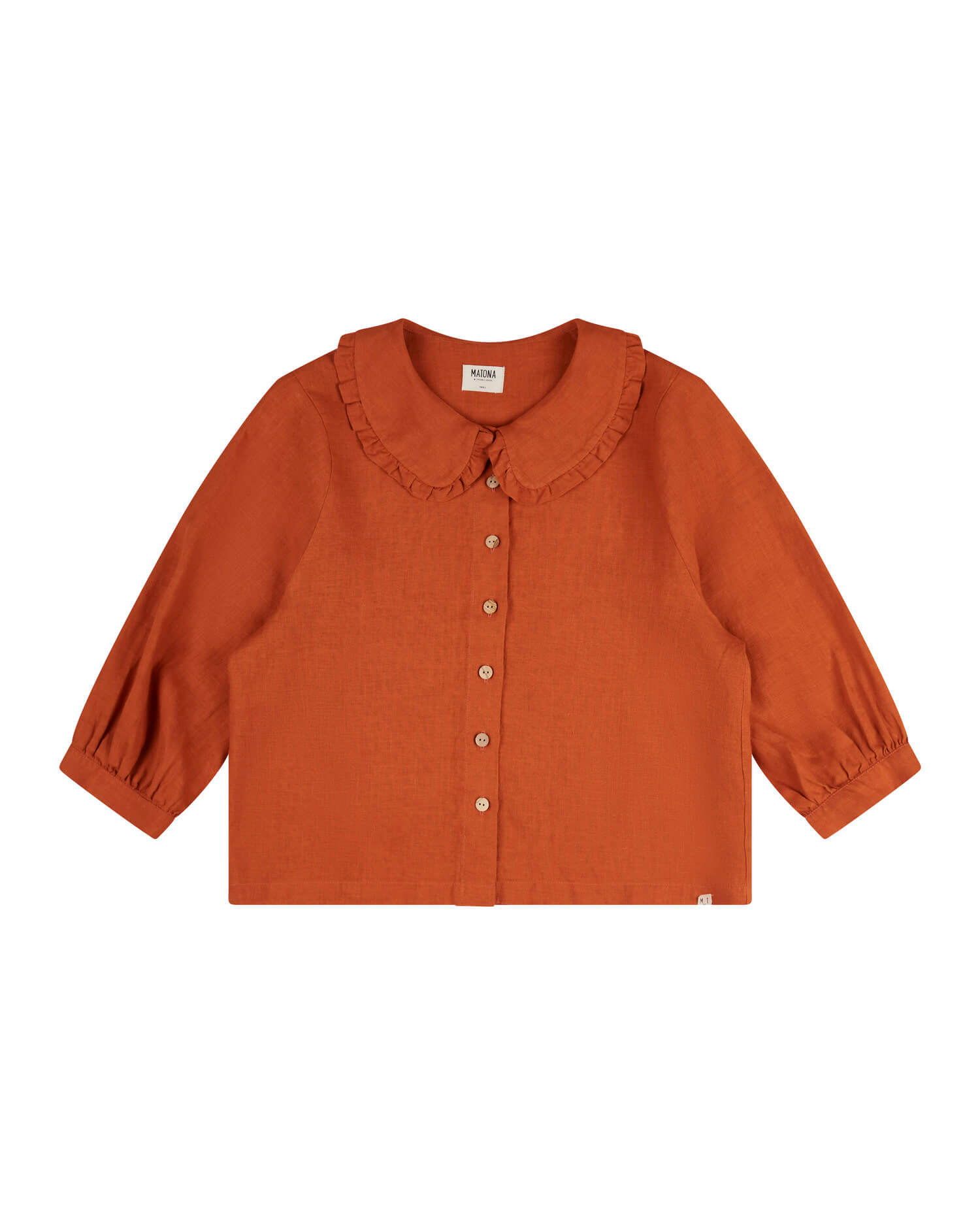 Orange Bluse aus 100% Leinen von Matona