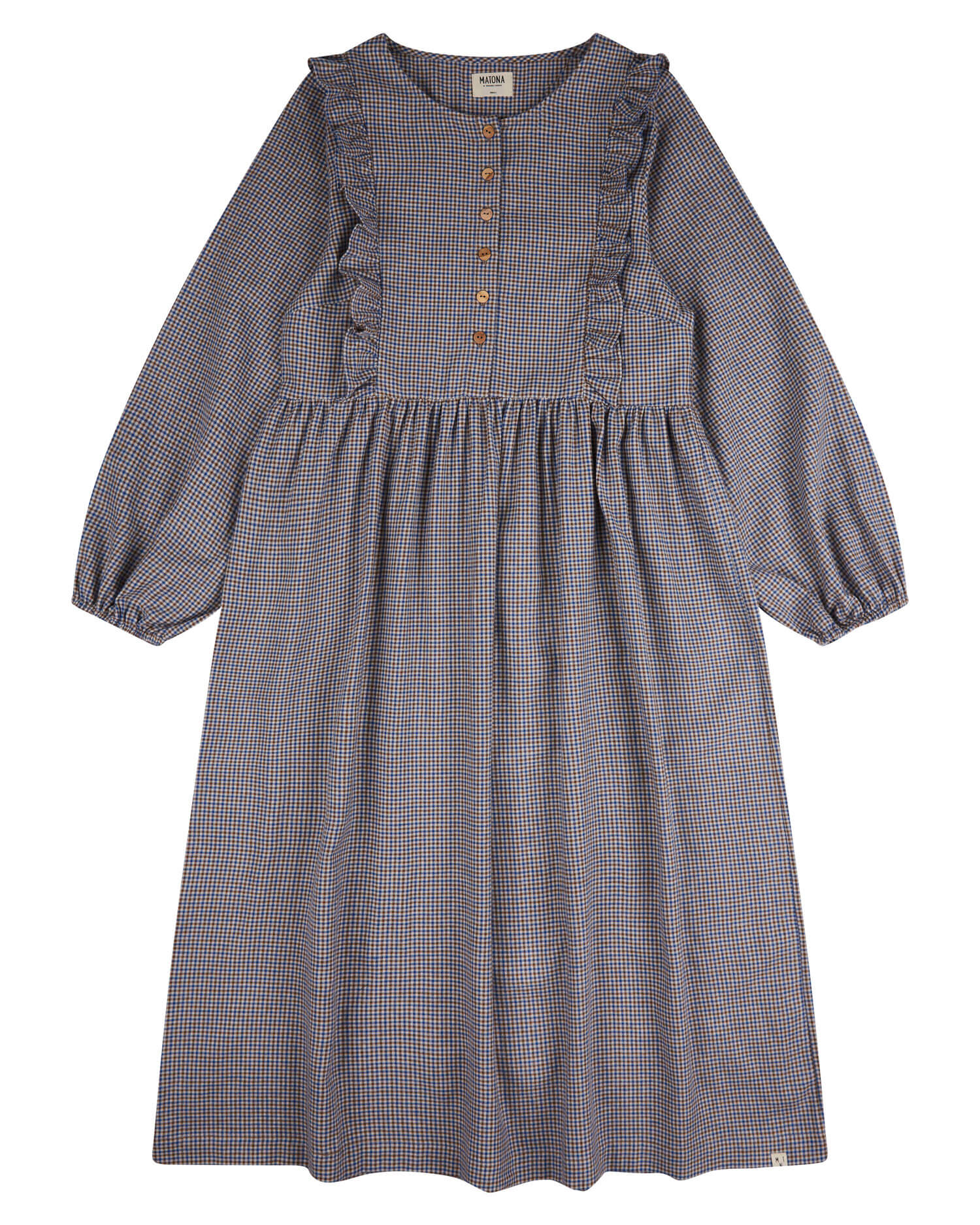 Robe en flanelle grise Pepita en coton 100% biologique de Matona