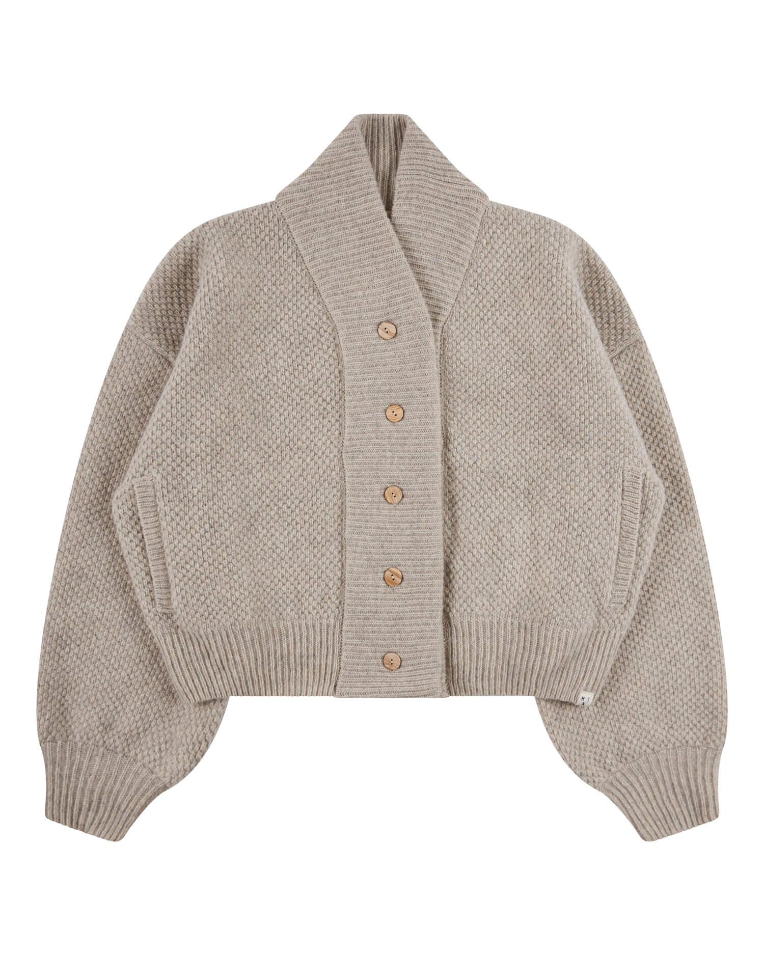 Beige wool bomber jacket made from 100% recycled raw materials by Matona