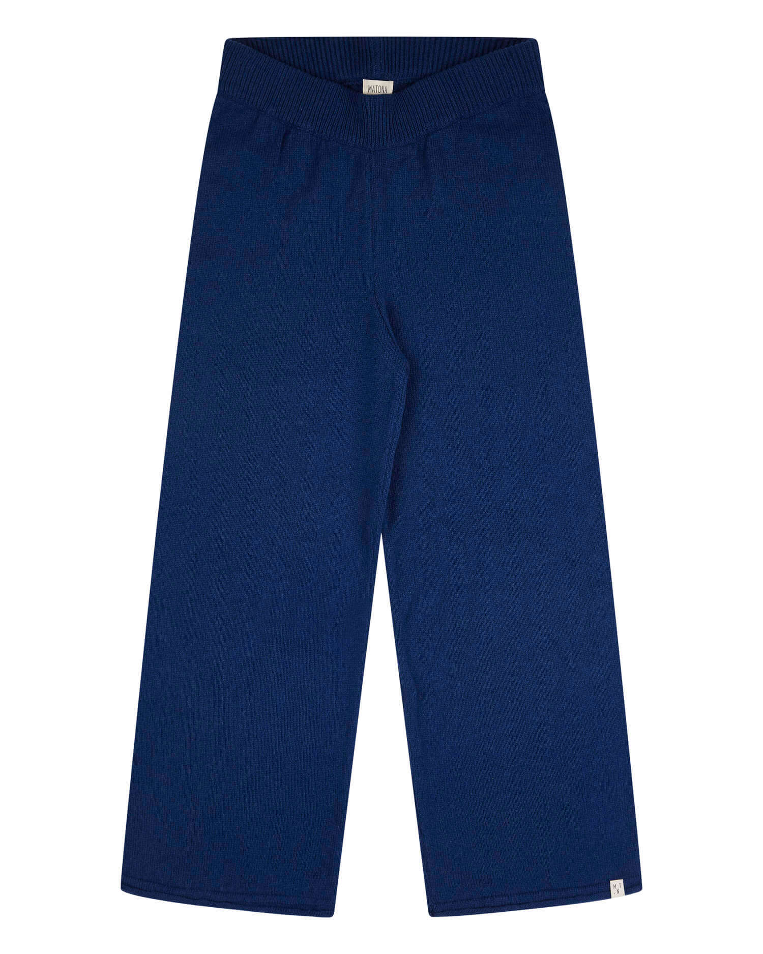 Dunkelblaue Strickhose aus Wolle & Bio-Baumwolle von Matona