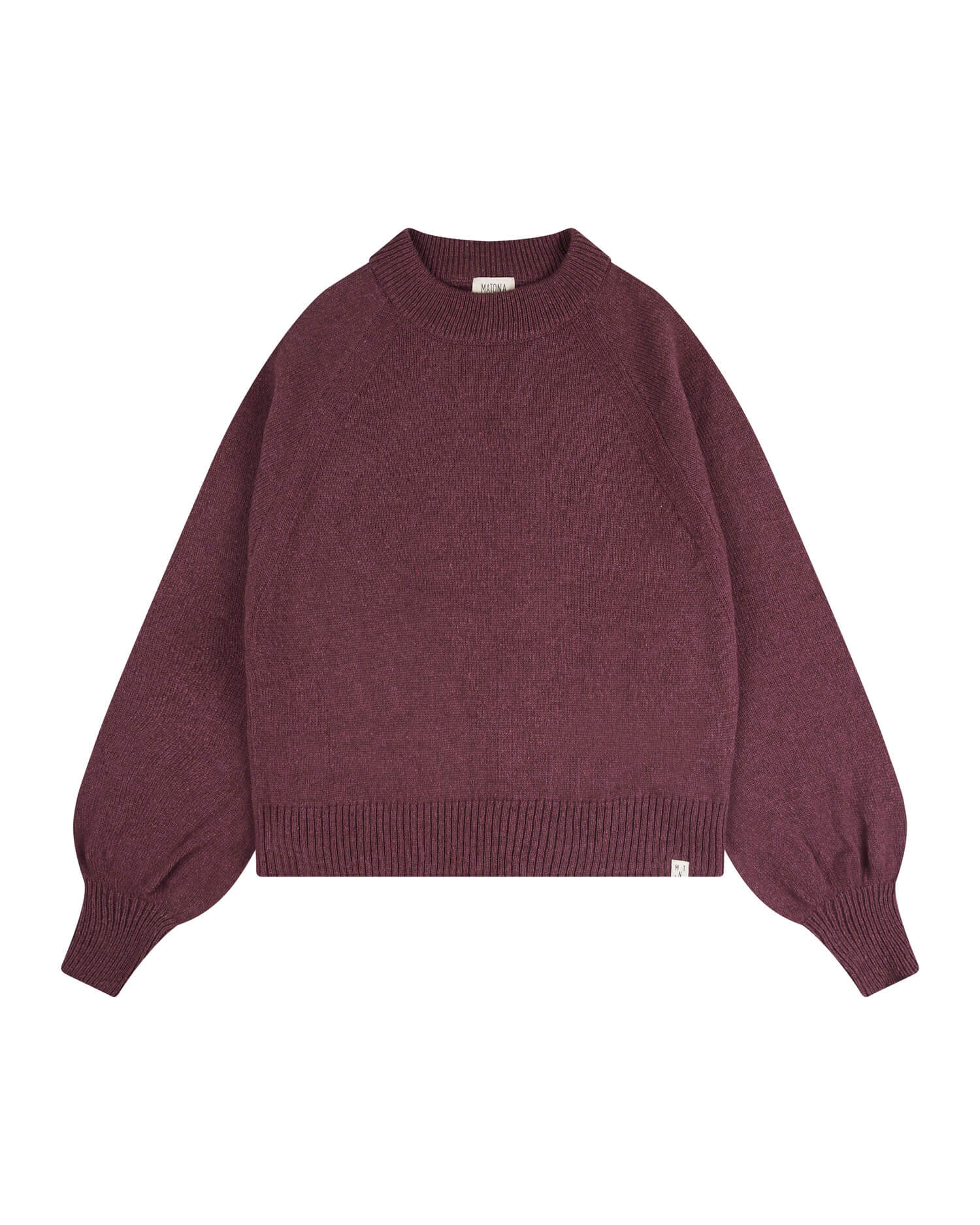 Violetter Pullover Raglan aus Bio-Baumwolle von Matona