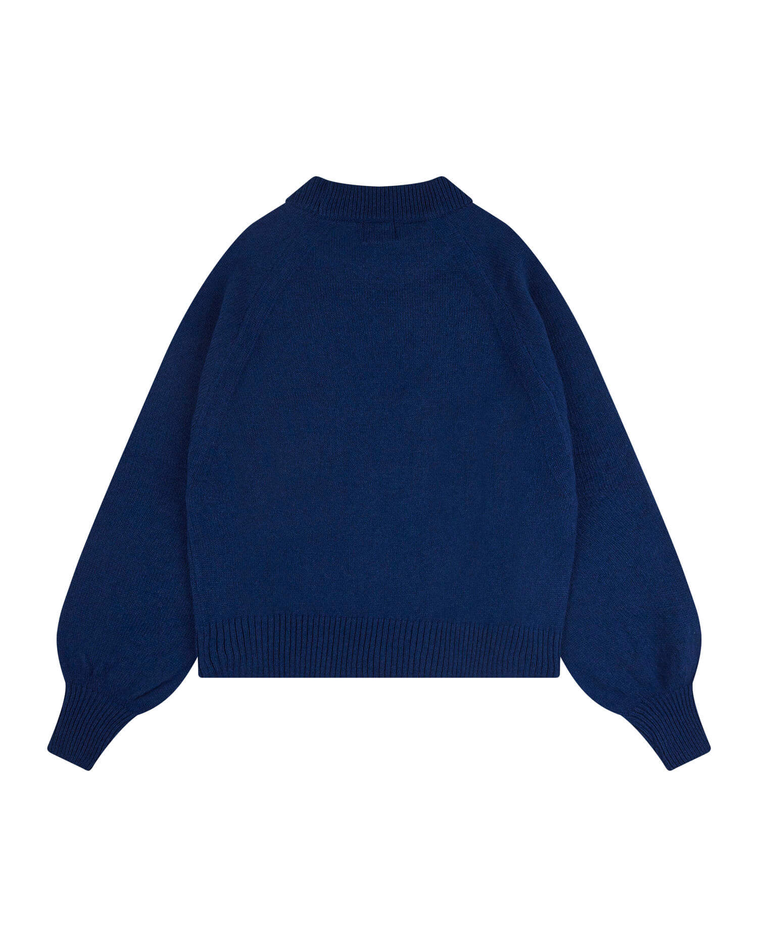 Blue raglan sweater made of organic cotton &amp; organic merino wool by Matona