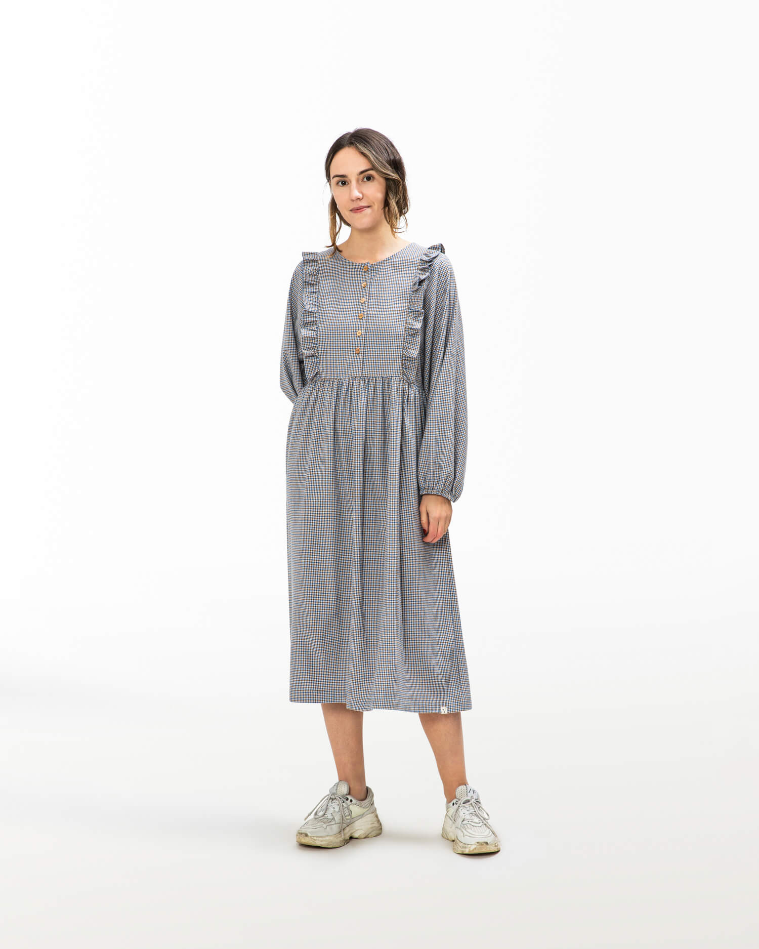 Grey flannel dress Pepita made from 100% organic cotton by Matona