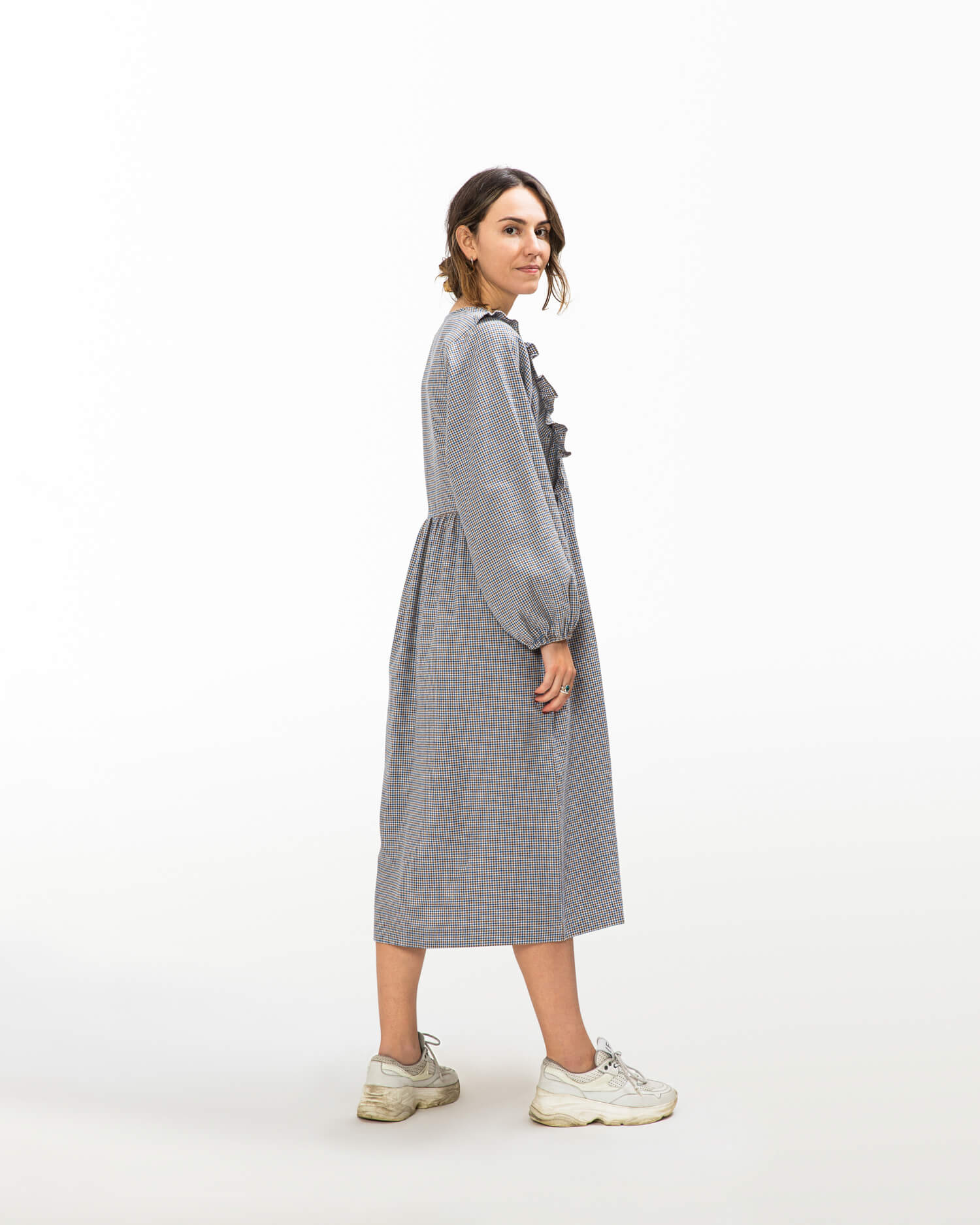 Robe en flanelle grise Pepita en coton 100% biologique de Matona