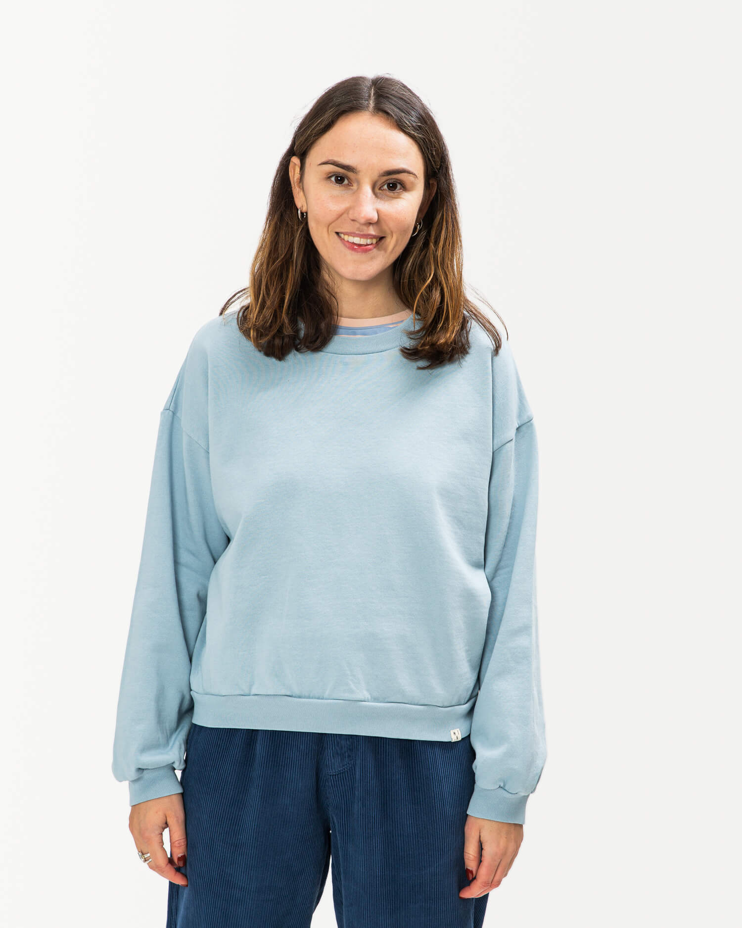 Light blue organic cotton sweater from Matona