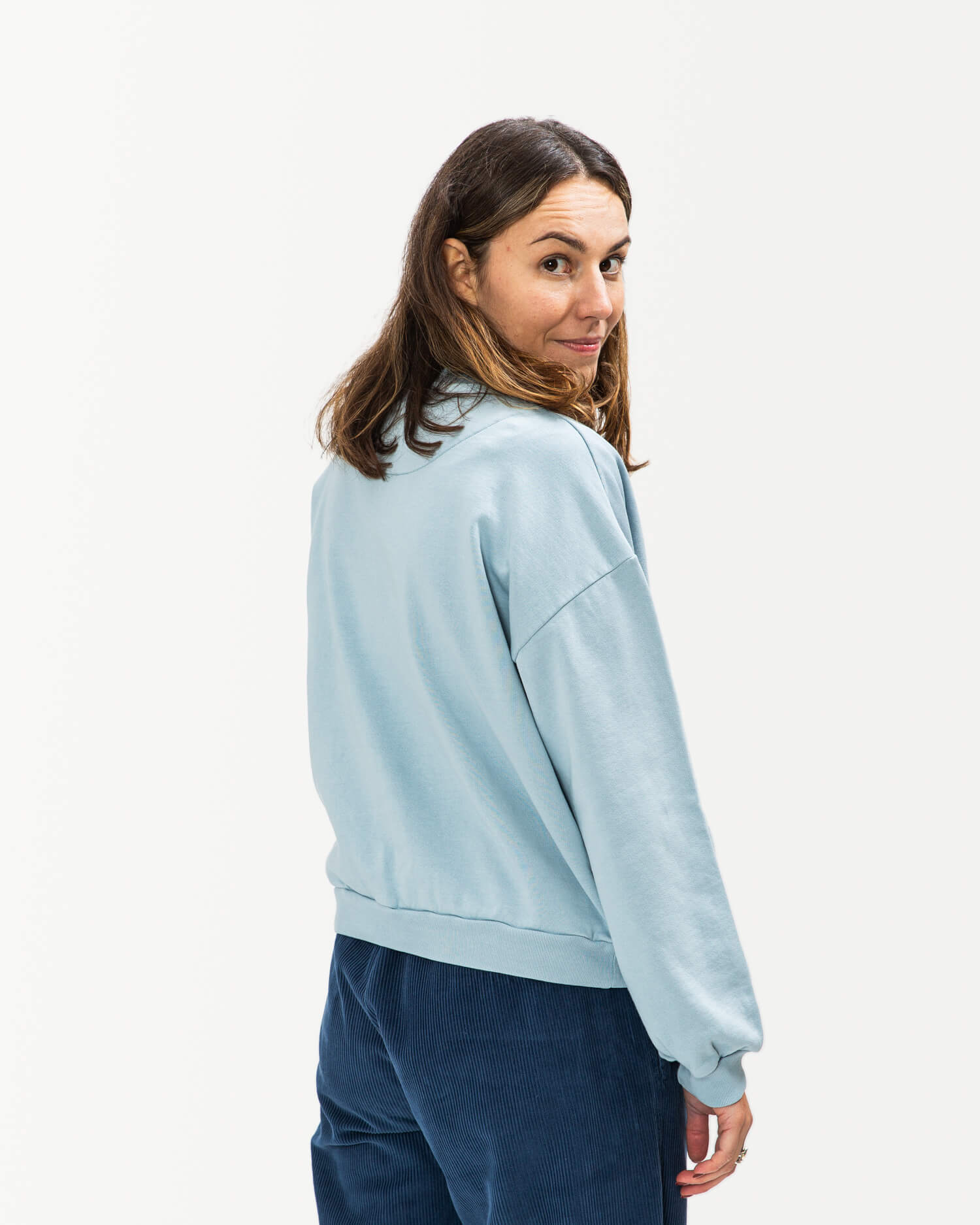 Light blue organic cotton sweater from Matona