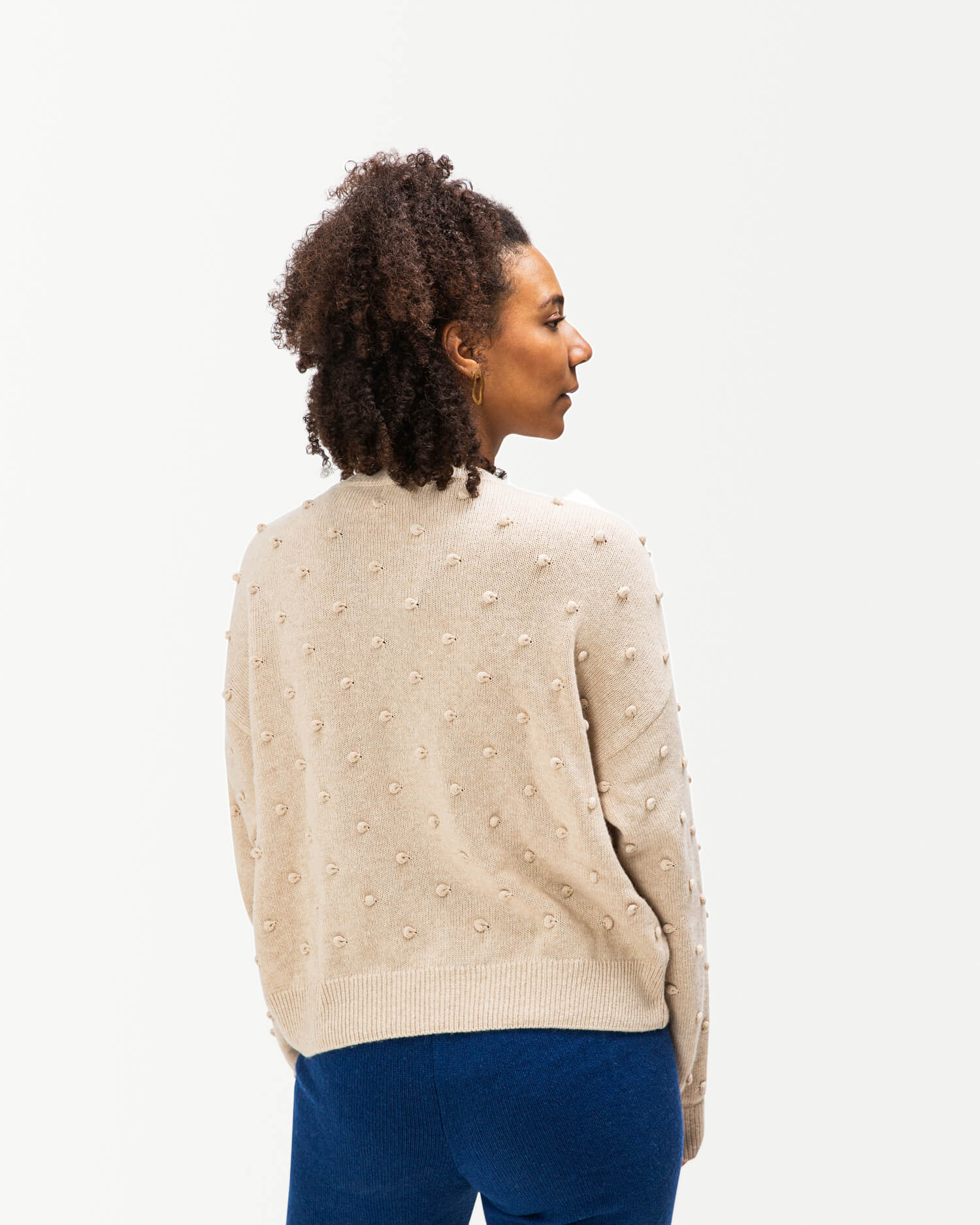 Beige cardigan Popcorn made of recycled wool by Matona