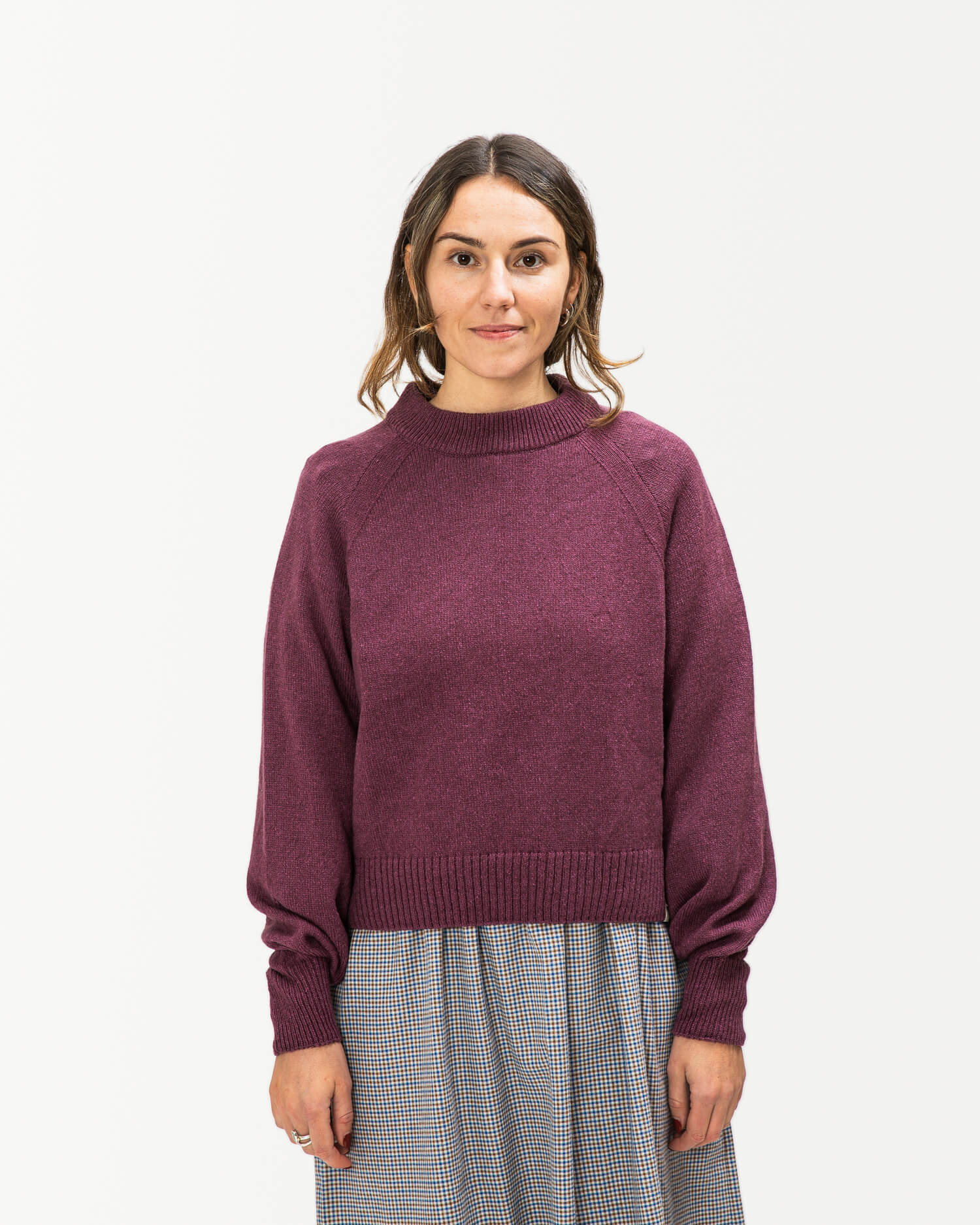 Violetter Pullover Raglan aus Bio-Baumwolle von Matona