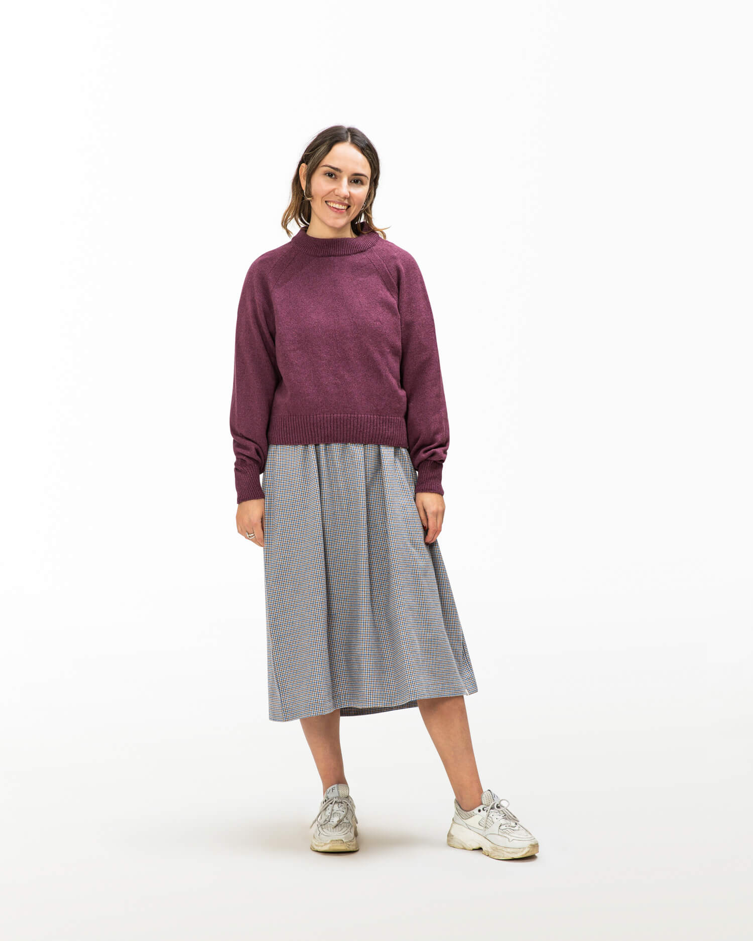 Purple organic cotton raglan sweater from Matona
