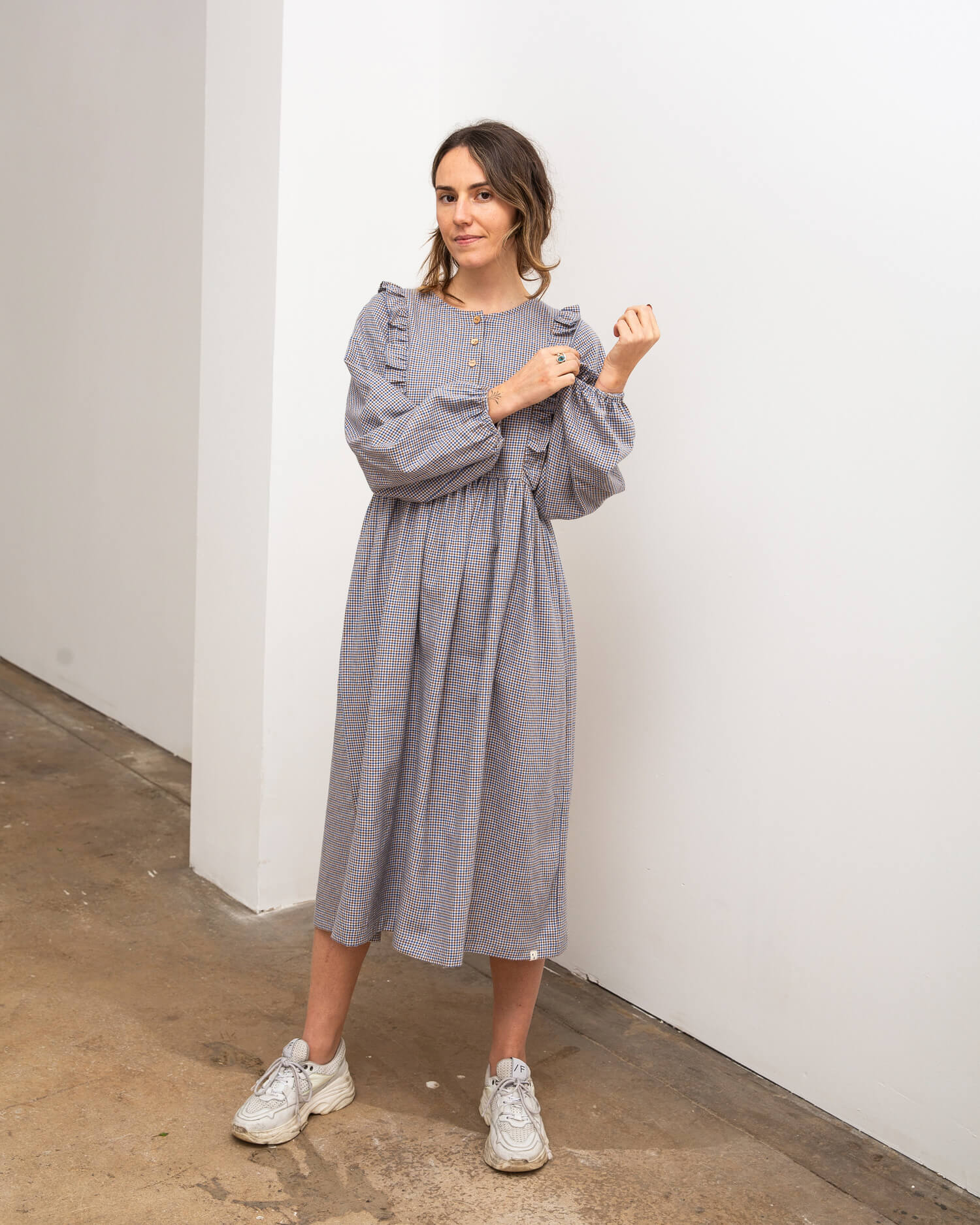 Grey flannel dress Pepita made from 100% organic cotton by Matona