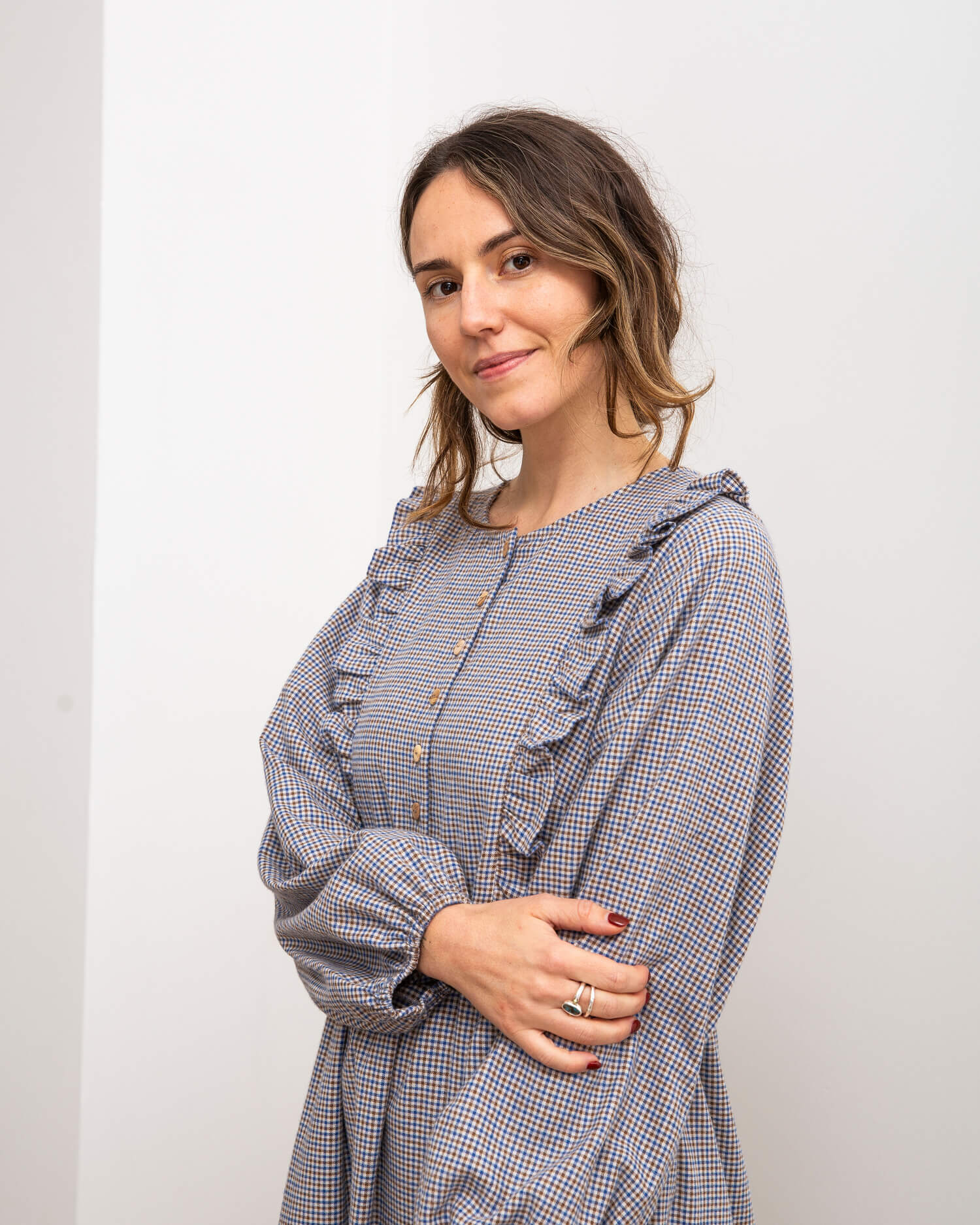 Robe en flanelle grise Pepita en coton 100% biologique de Matona