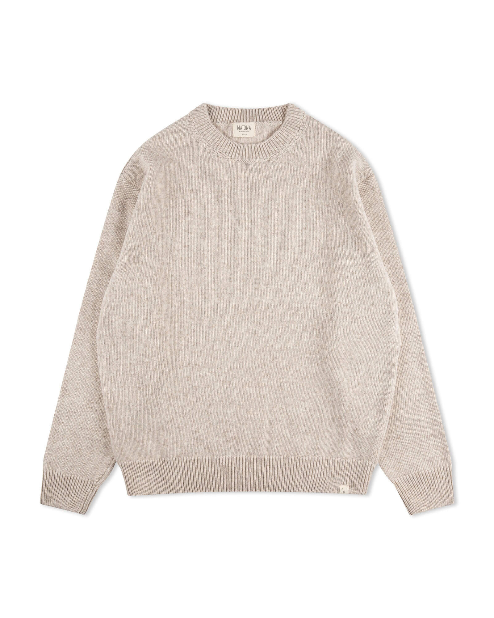 Beiger Strick-Sweater salt aus Bio-Wolle von Matona