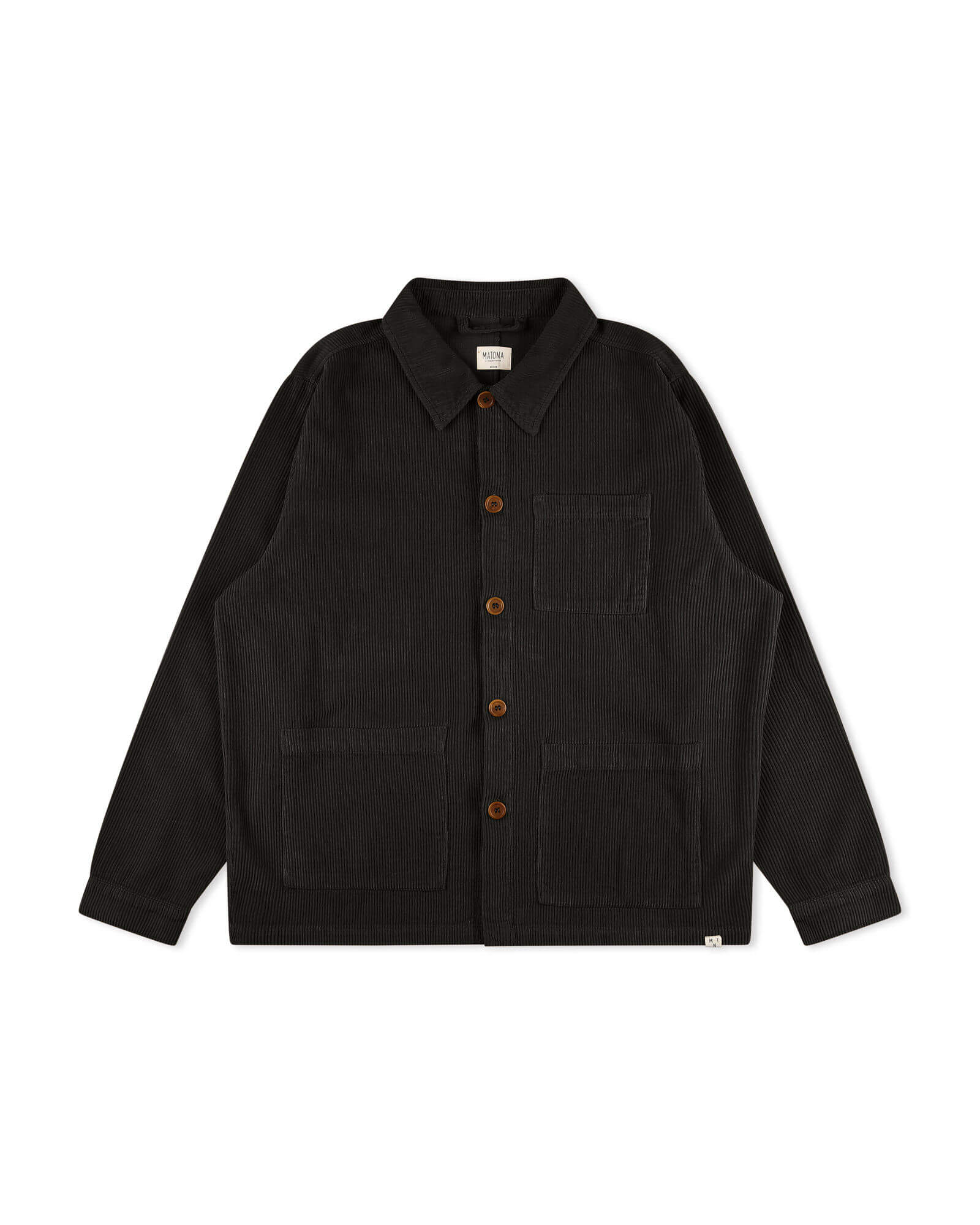 Schwarze Kordjacke aus 100% Bio-Baumwolle von Matona