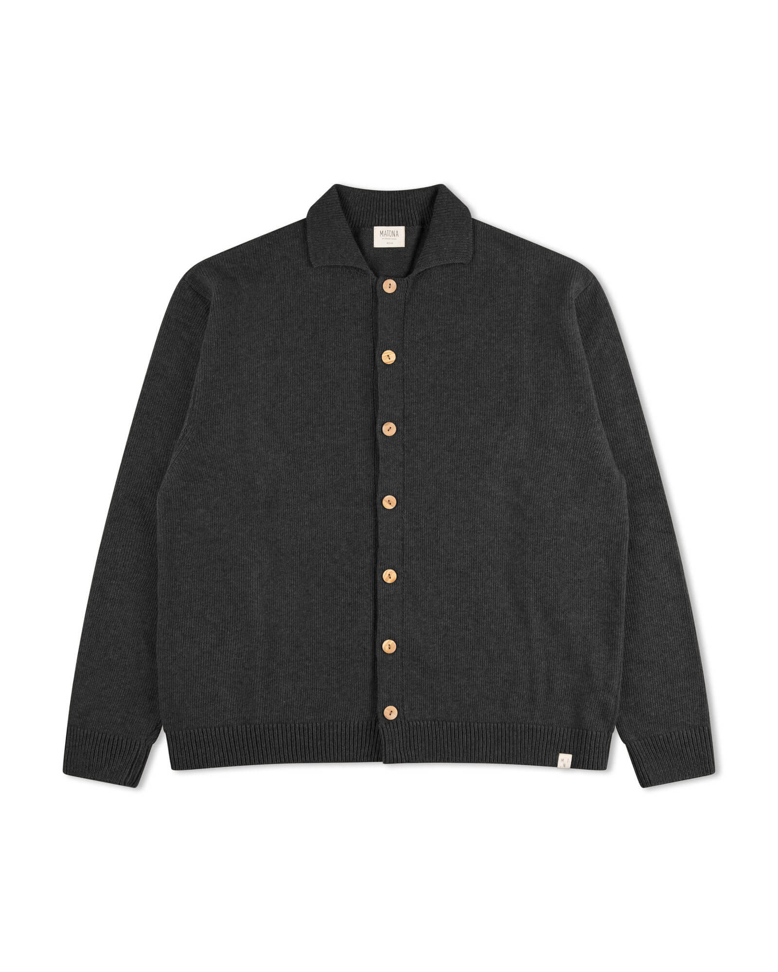 Dunkle Strickjacke charcoal aus Bio-Wolle von Matona