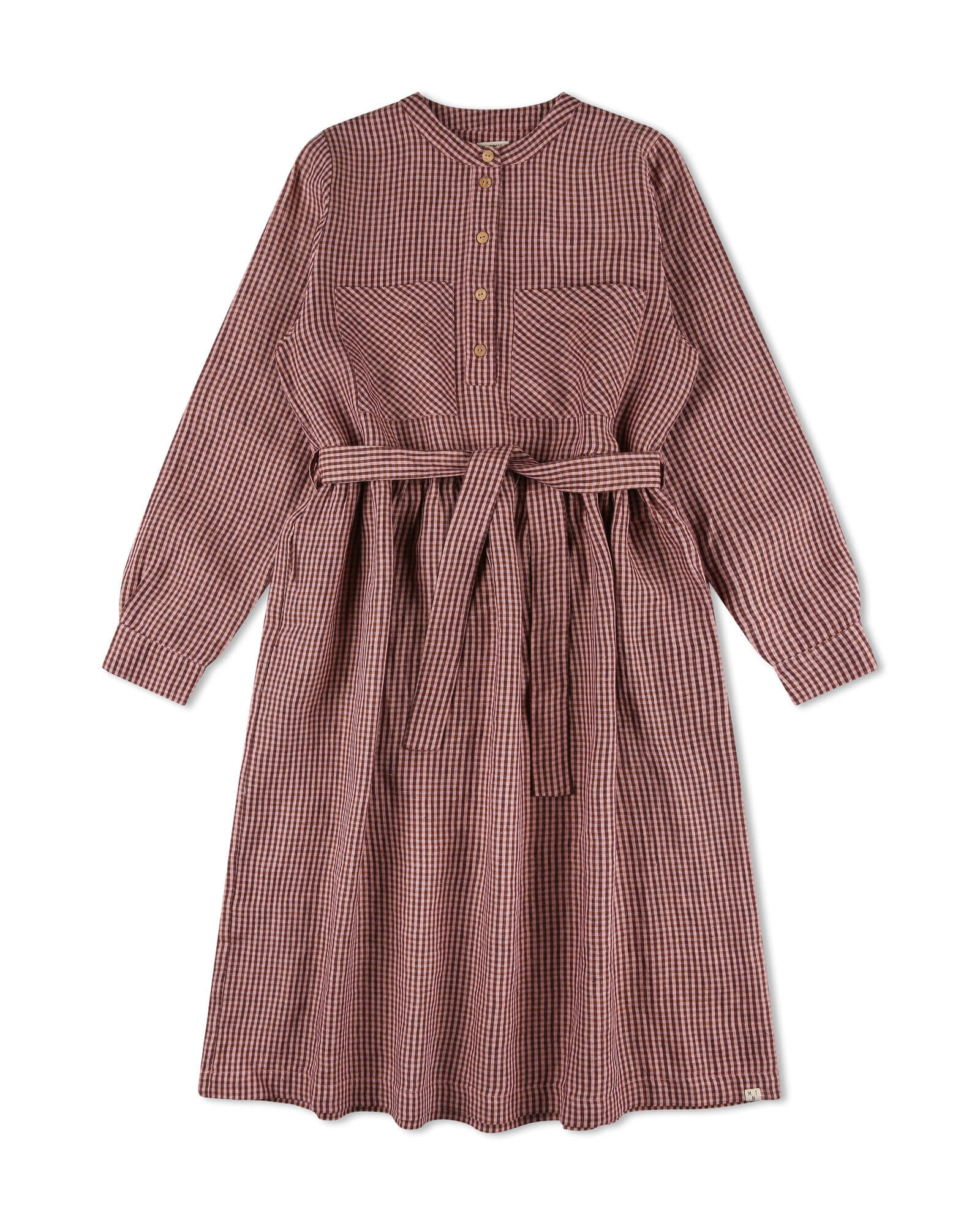 Kariertes Kleid heather aus 100% Leinen von Matona