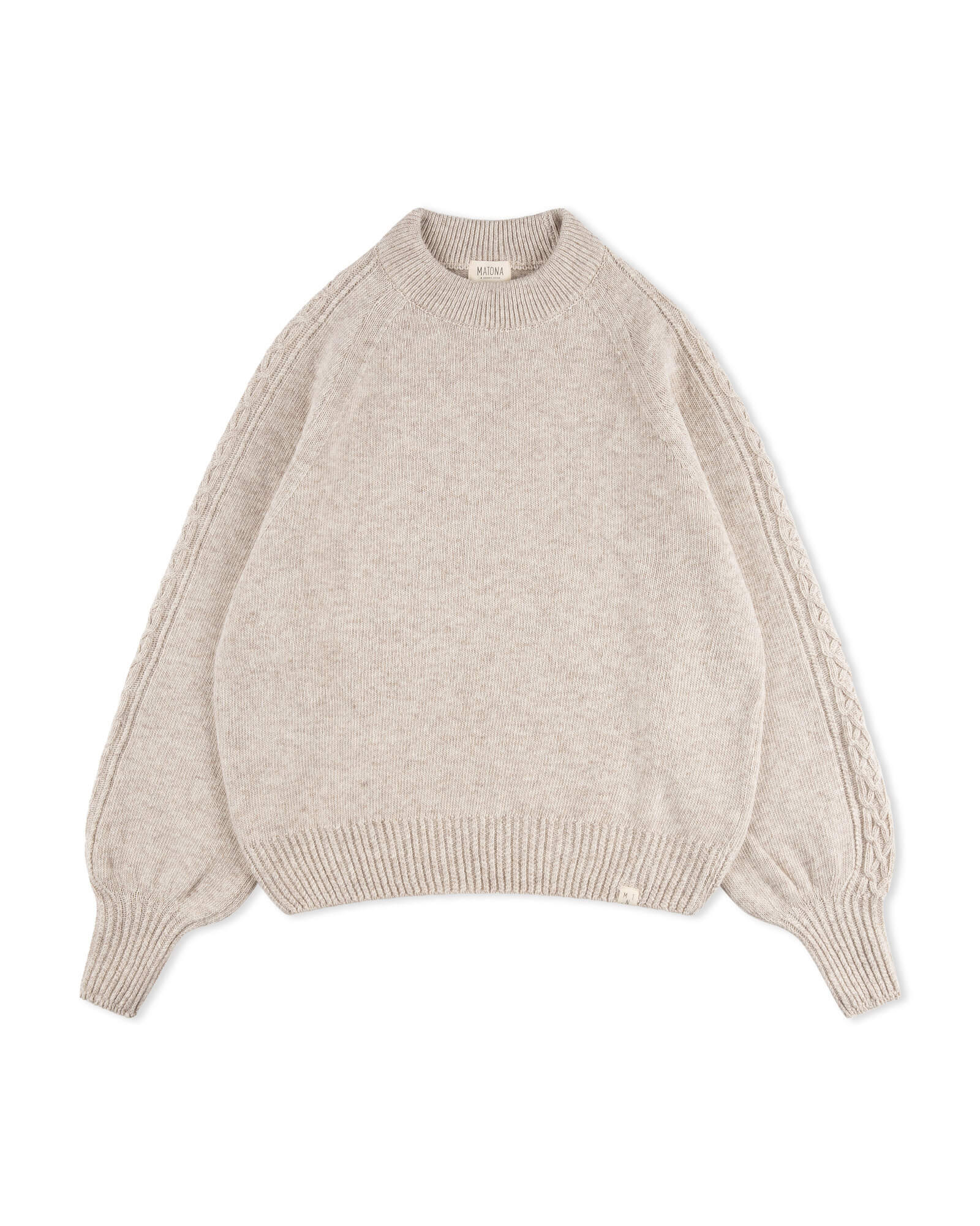Beiger Strickpullover salt aus Bio-Wolle von Matona