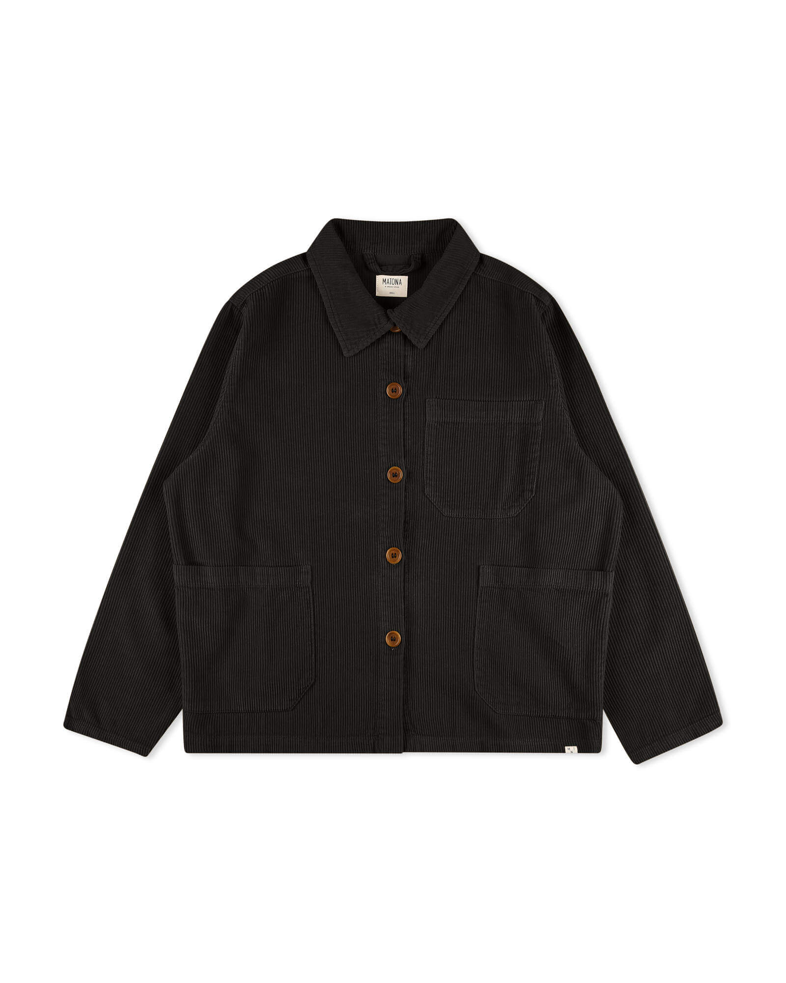 Schwarze Kordjacke aus 100% Bio-Baumwolle von Matona